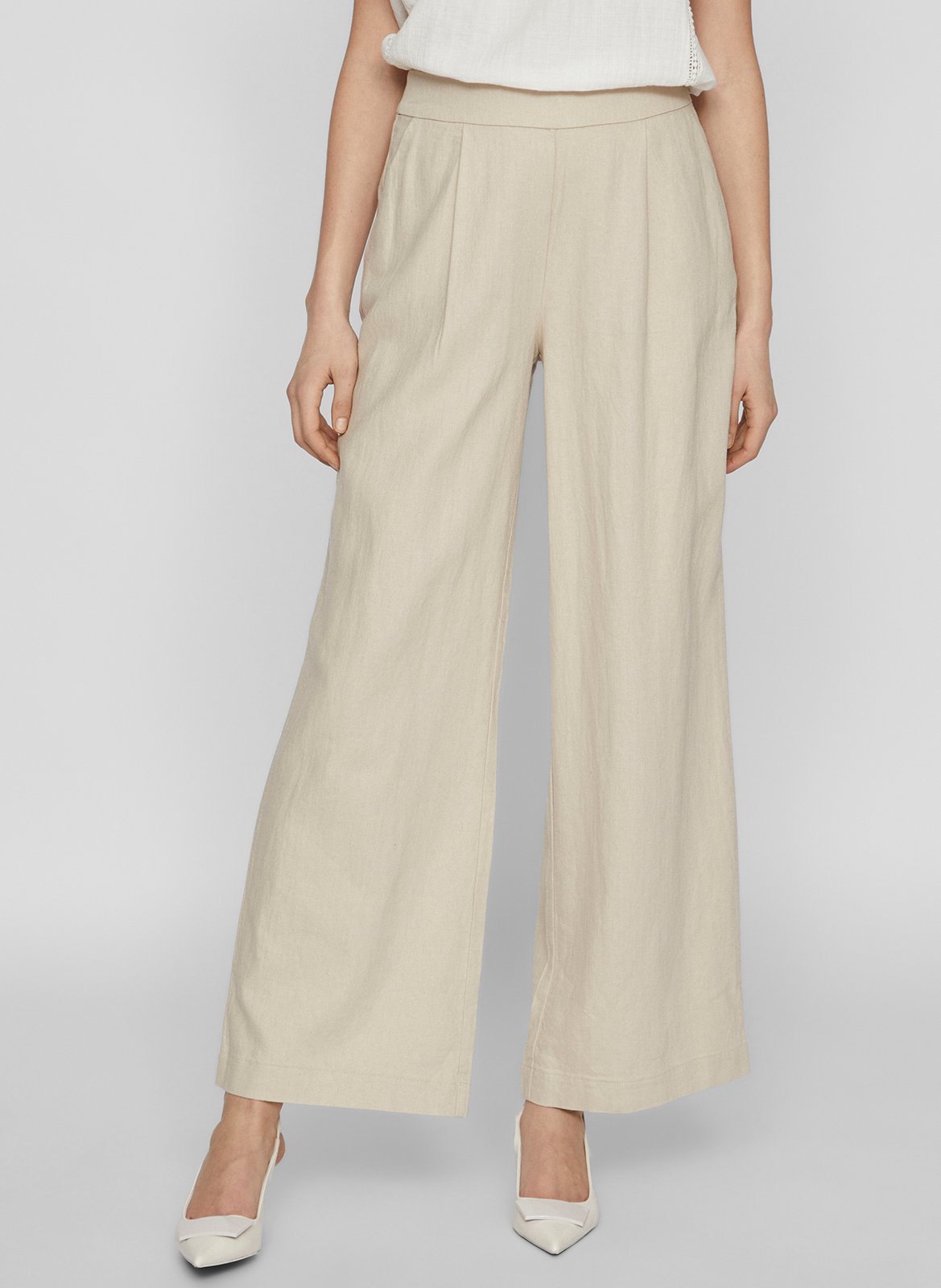 Wide-leg linen-blend pants VILA