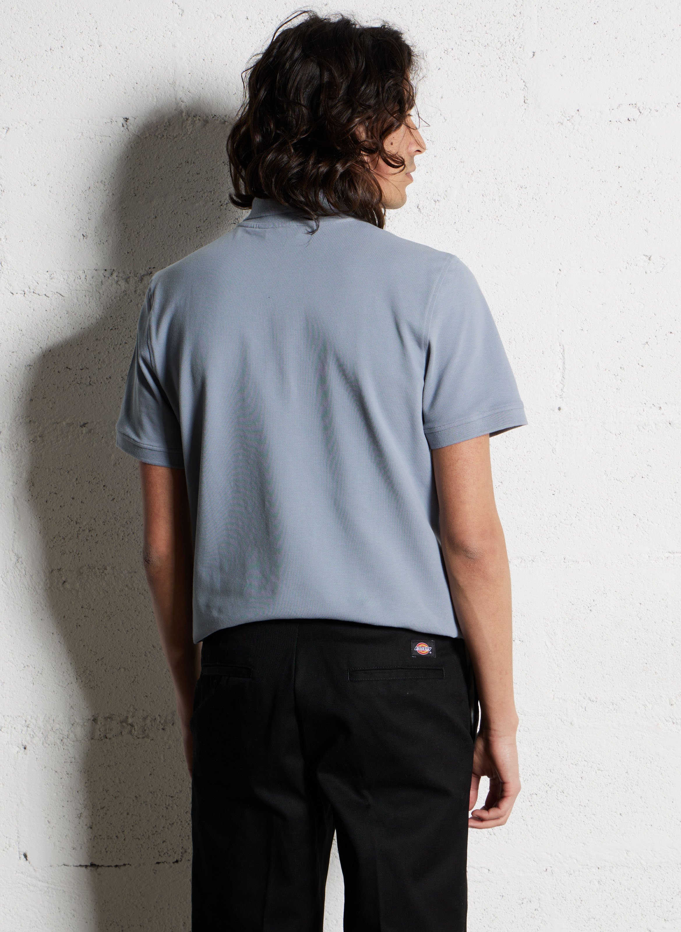 Cotton and linen polo shirt K-WAY Grey