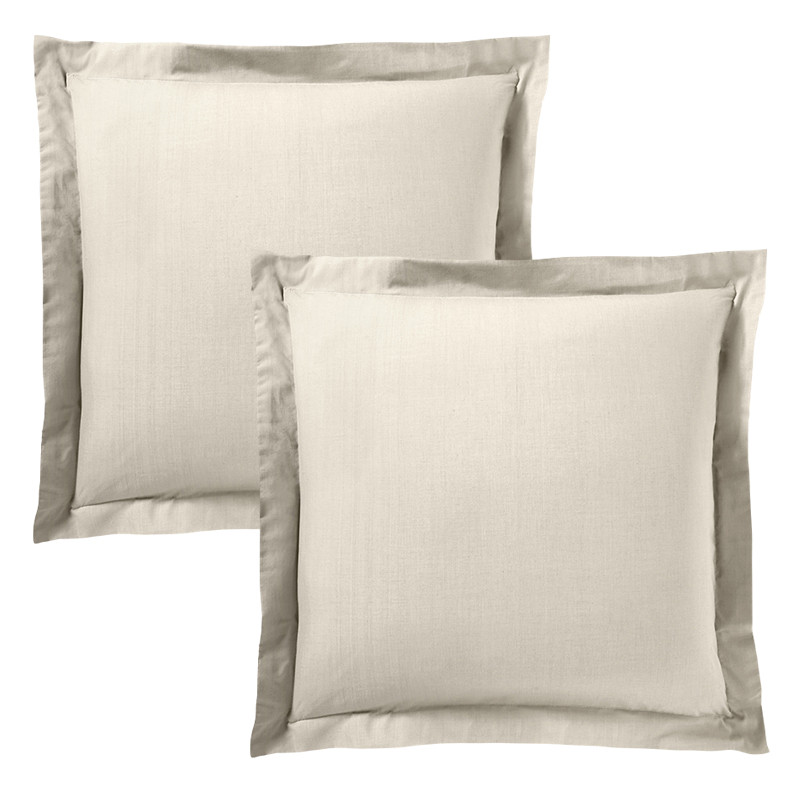 Taie d'oreiller percale de coton COTON PUR Beige