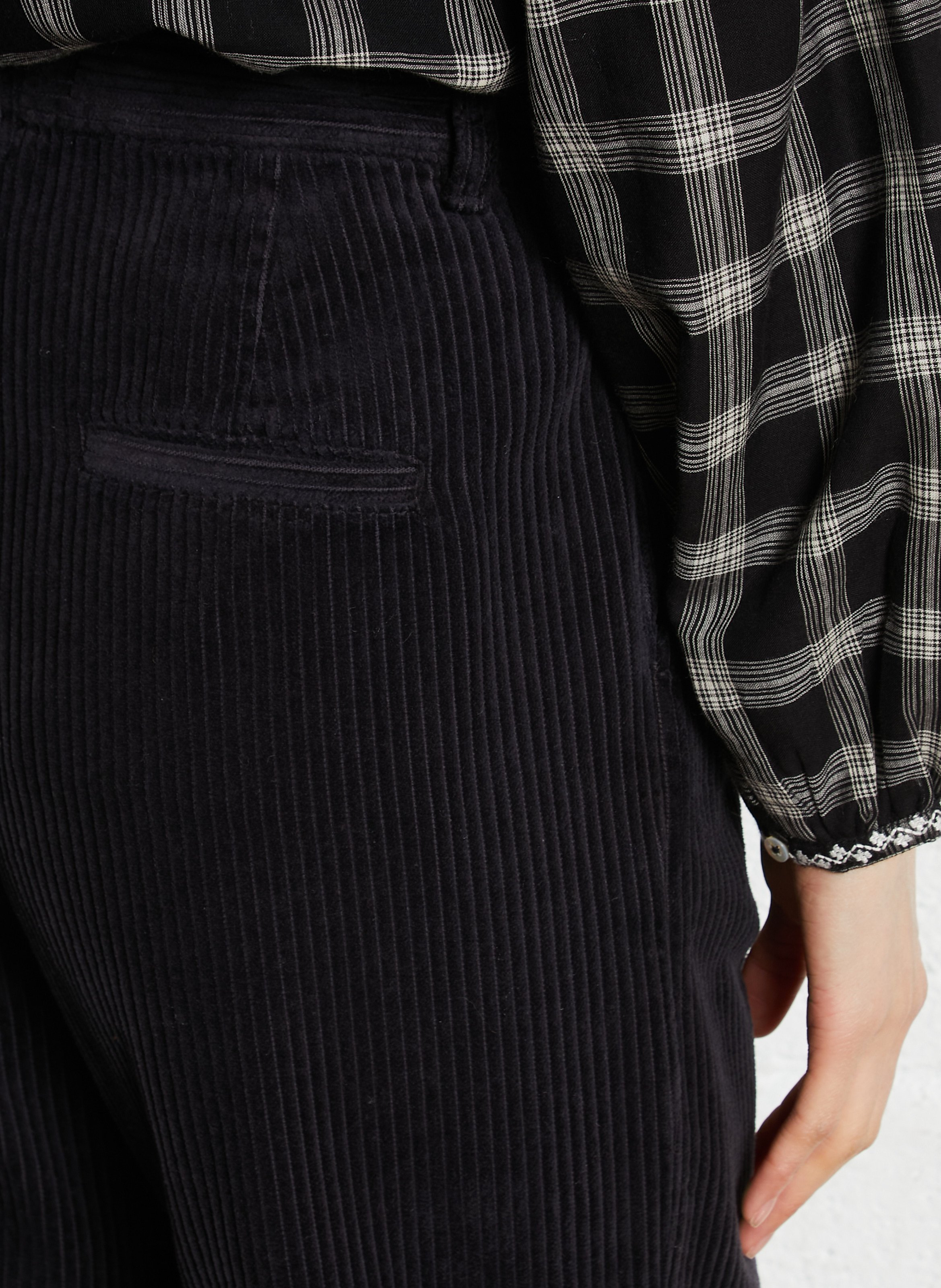 Cord-Hose - gerade geschnitten EMILE ET IDA Schwarz