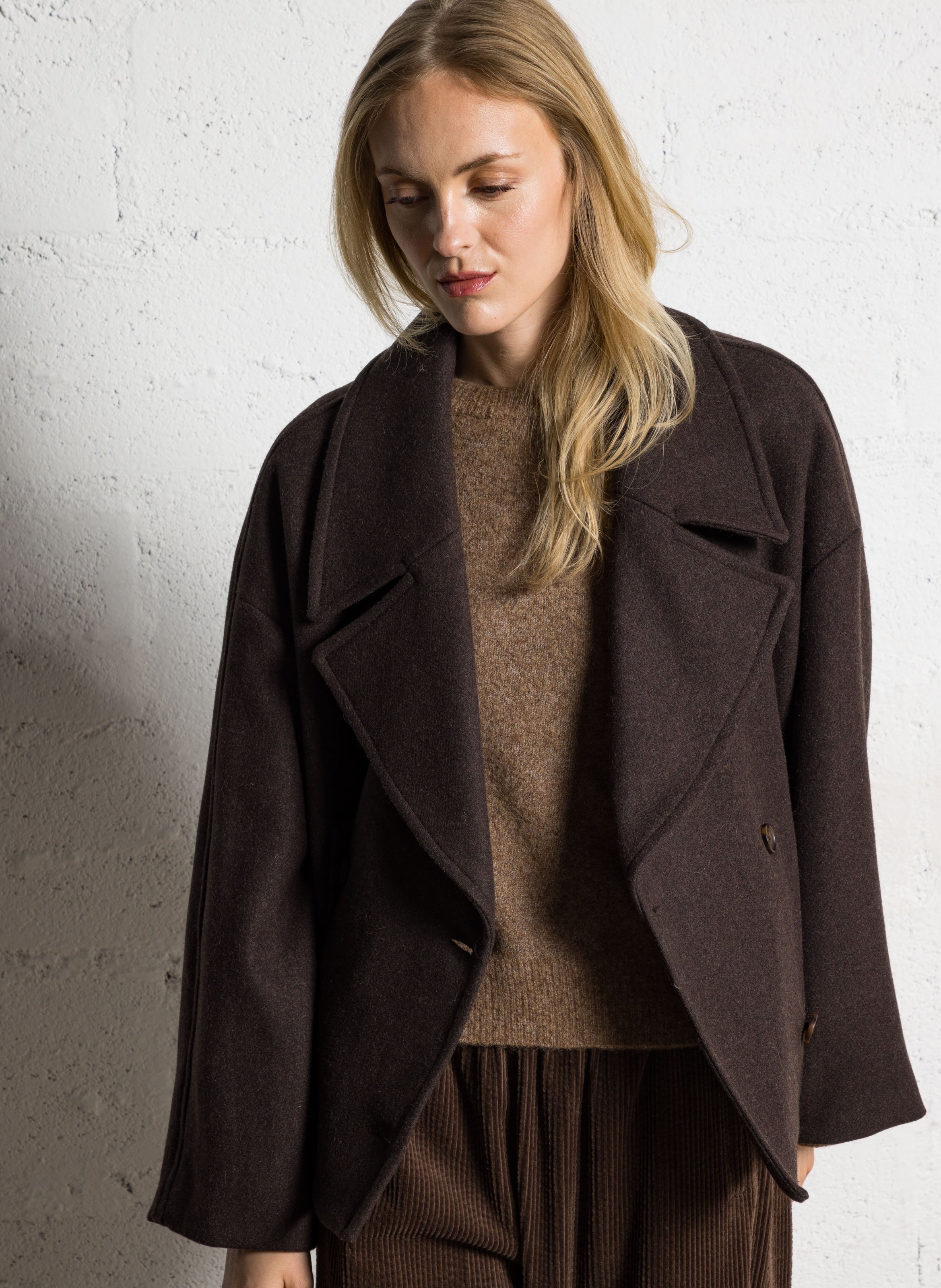Oversized wool-blend jacket  JC SOPHIE Brown