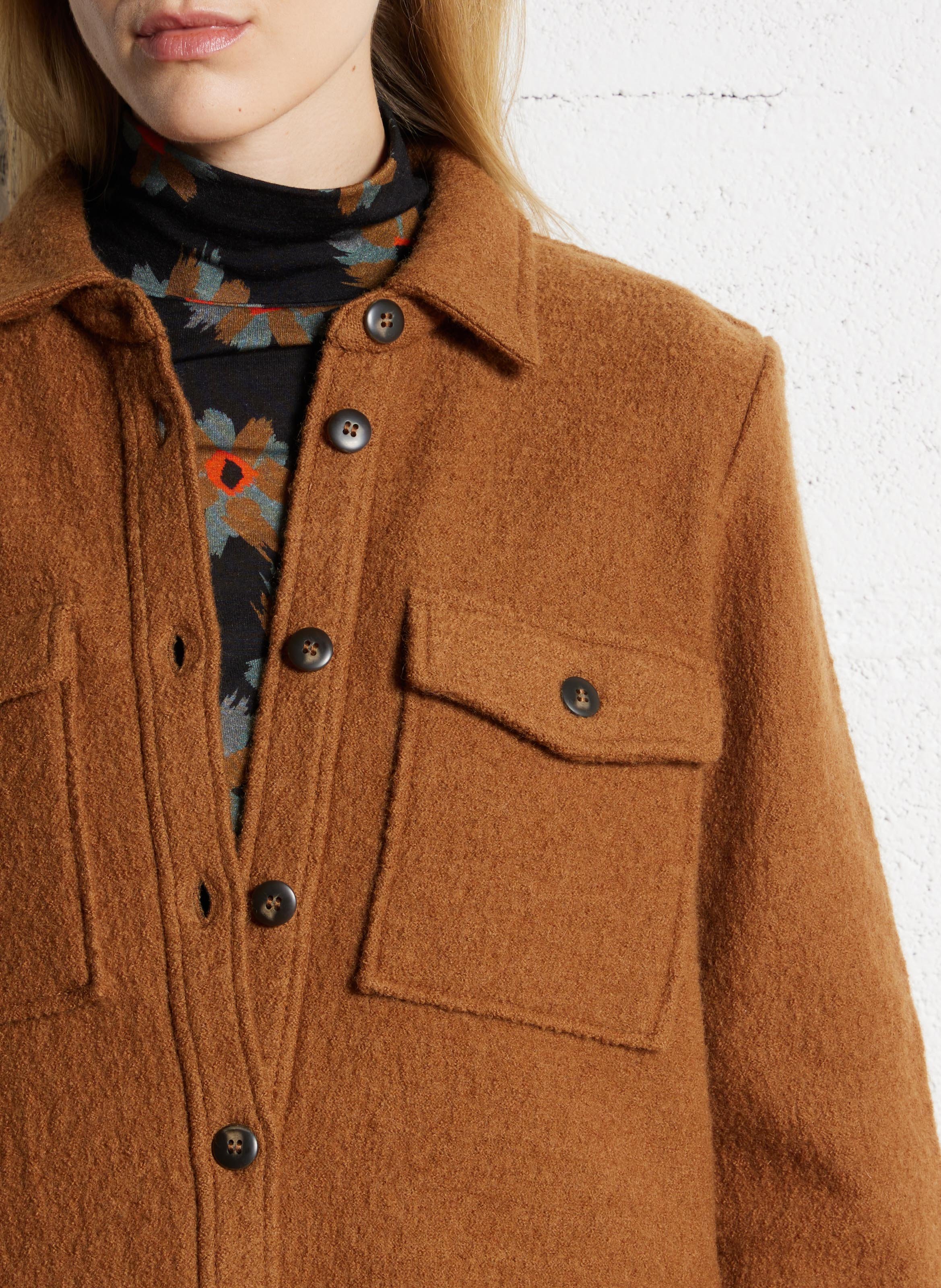 Veste droite en laine NICE THINGS Beige