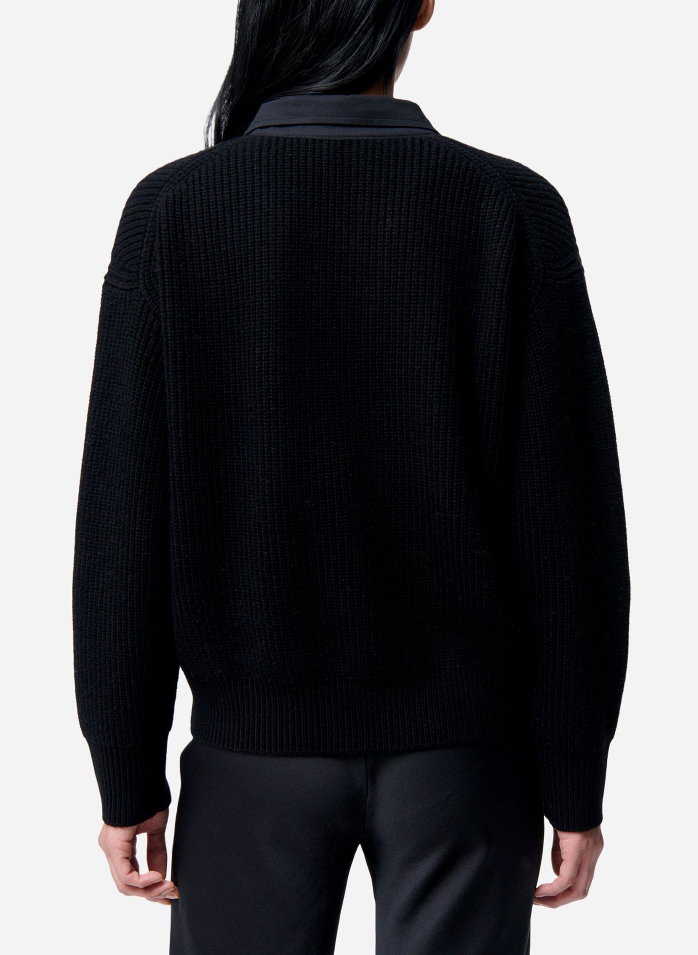 Pull col polo en laine VANESSA BRUNO Noir