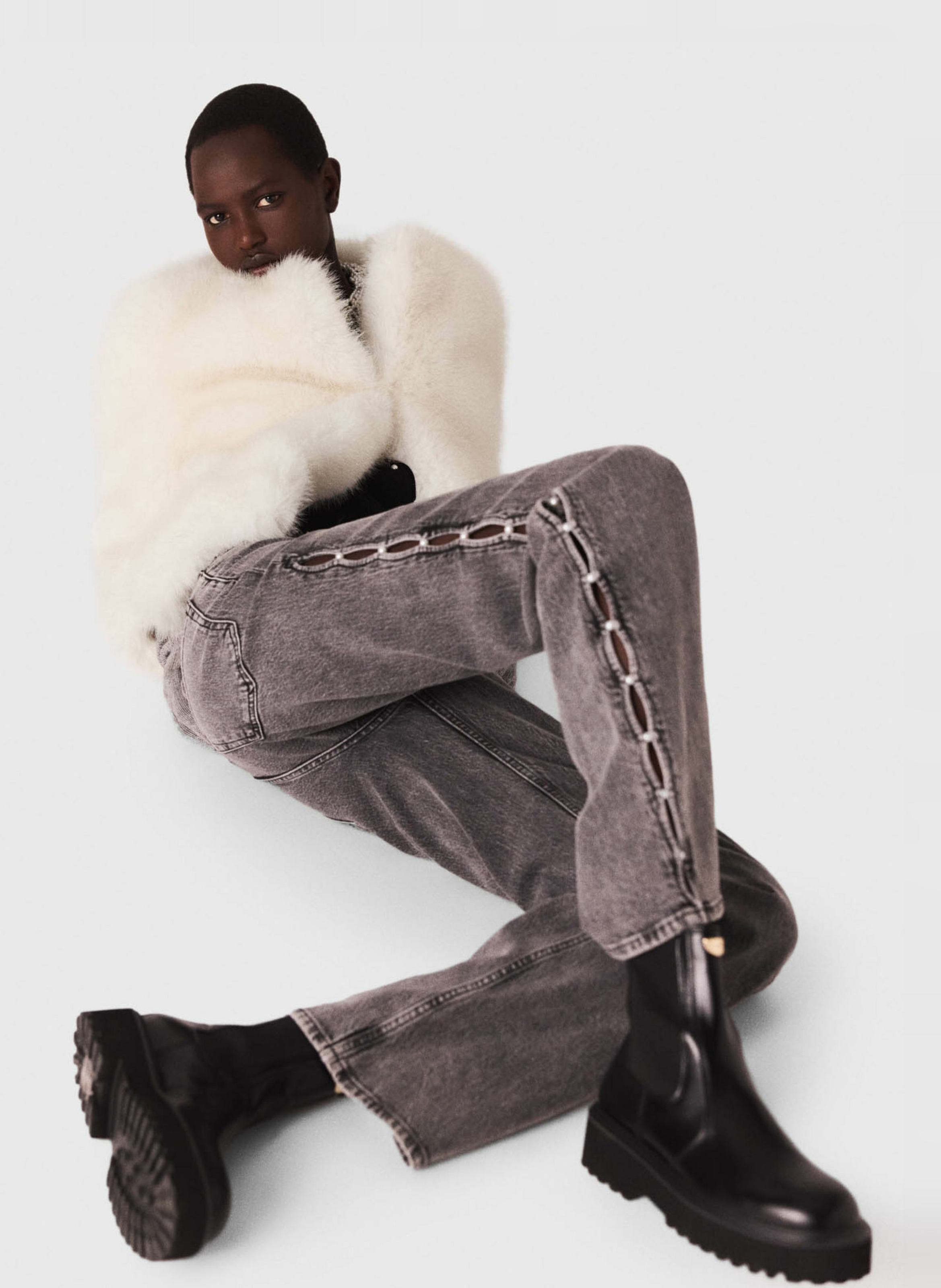 Rechte jeans MAJE Grijs