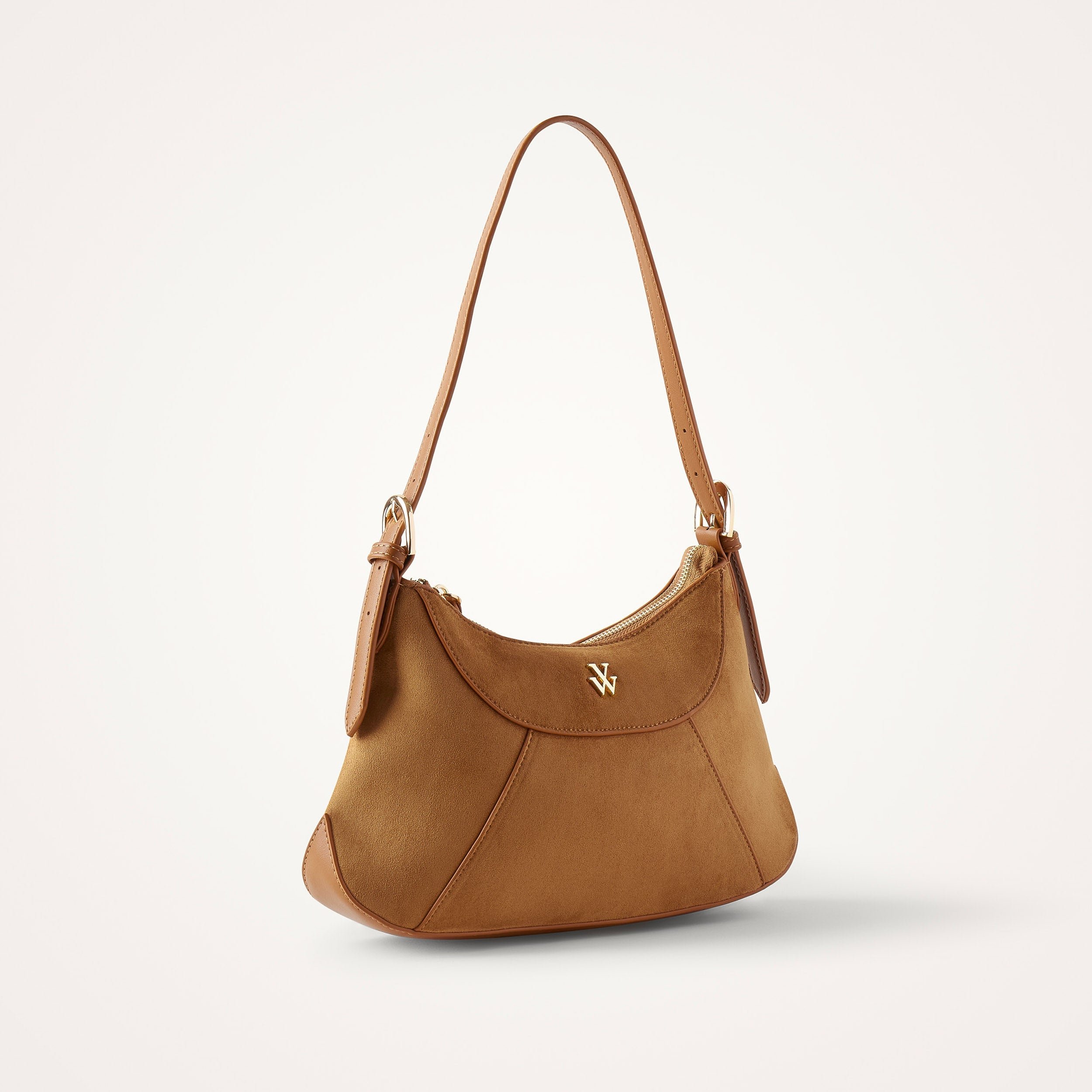 Sac baguette en suédine VANESSA WU Beige
