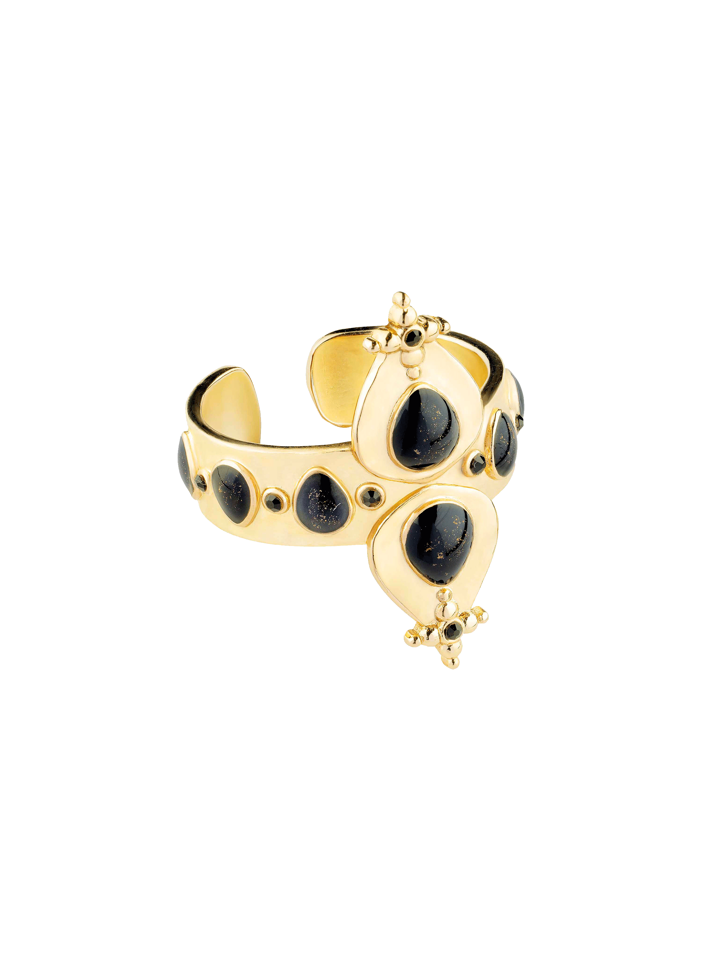 Adjustable ring with enamel cabochon HIPANEMA Black