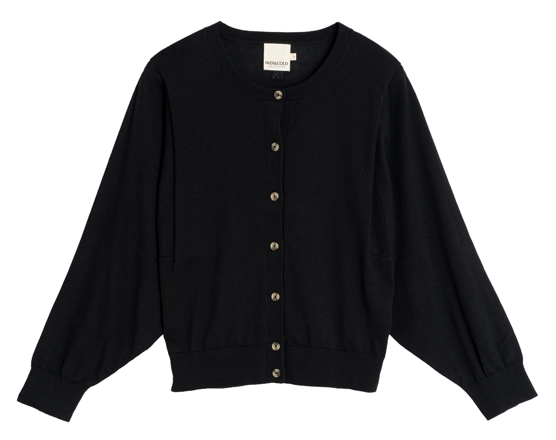 Vest van biologische katoenmix met ronde hals INDI & COLD Zwart