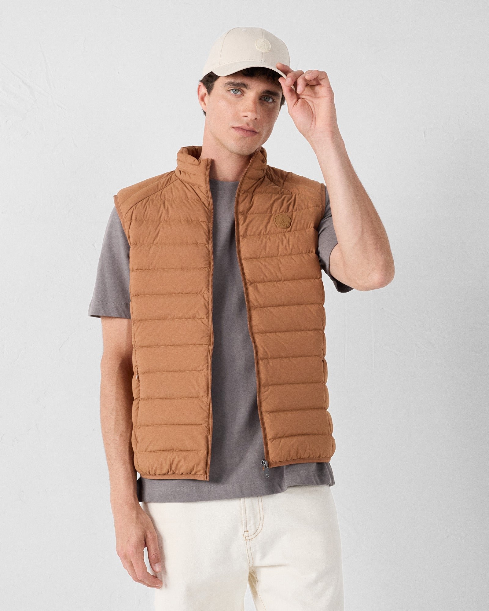 Stretch sleeveless puffer jacket Arafo JOTT Brown