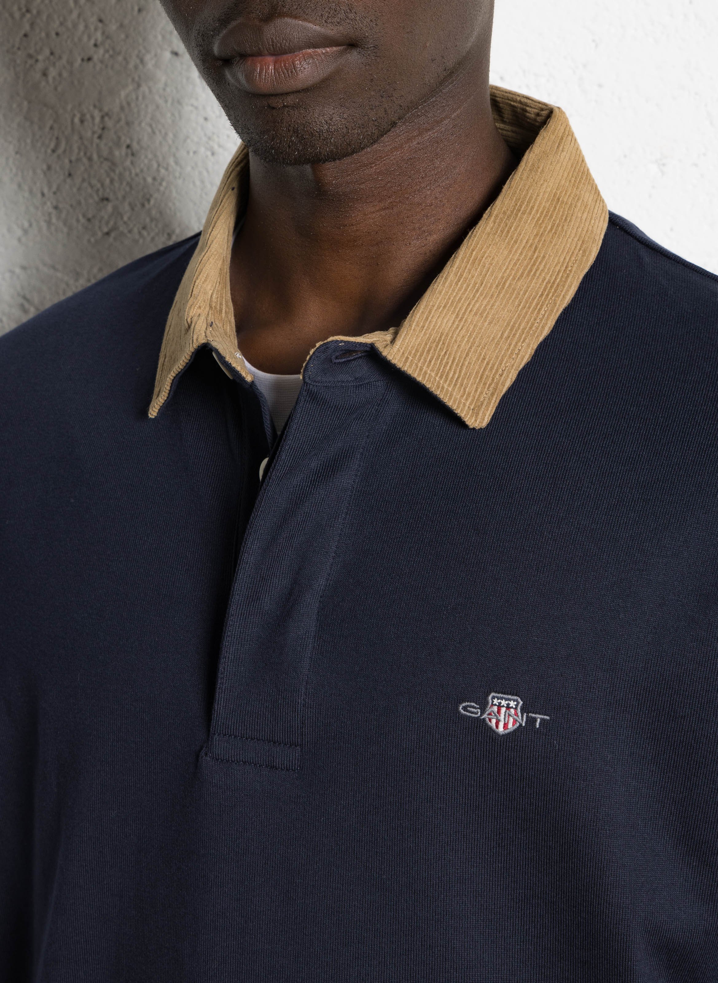 Polo manches longues en coton GANT Bleu