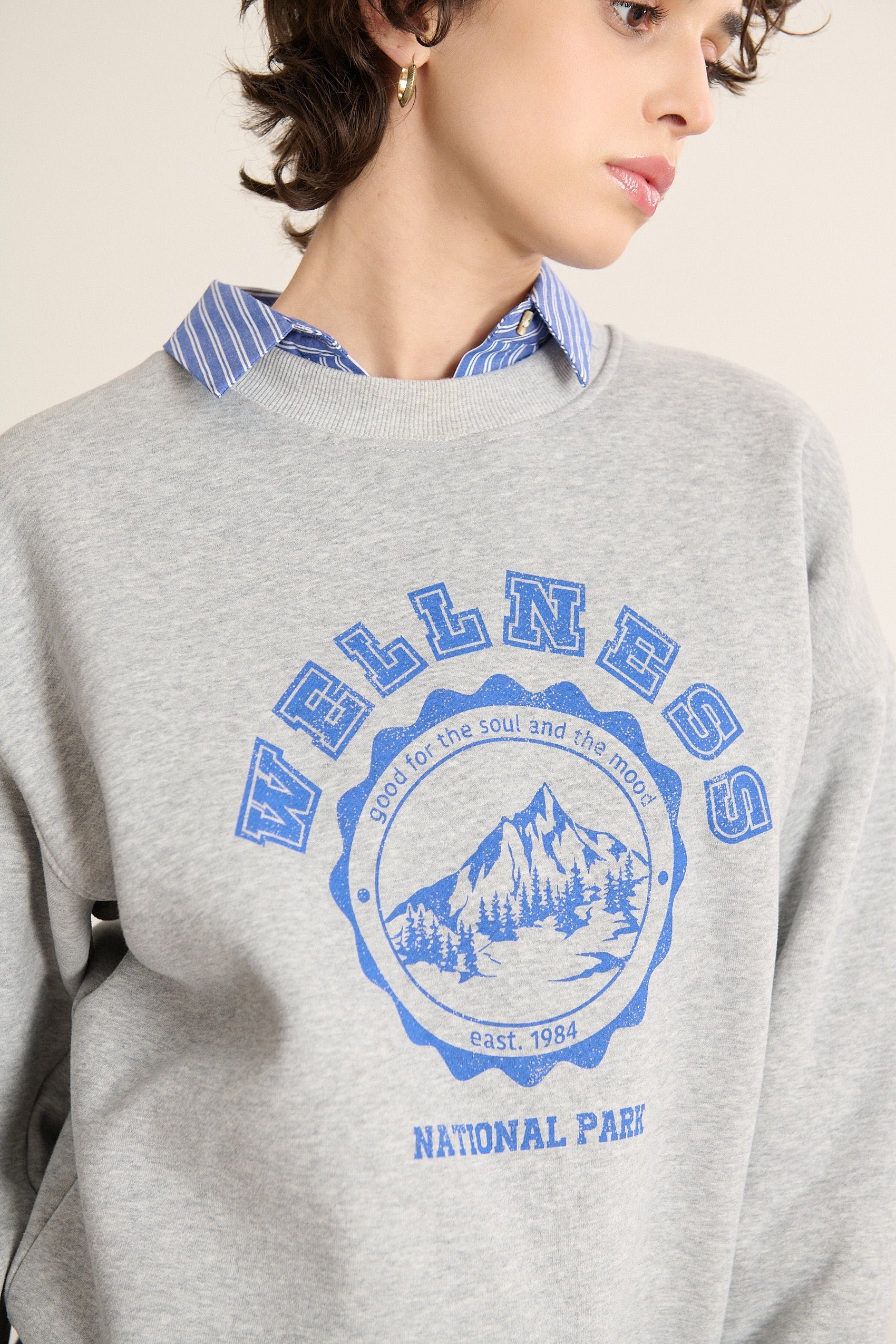 Printed fleece sweatshirt GARANCE PARIS Grey