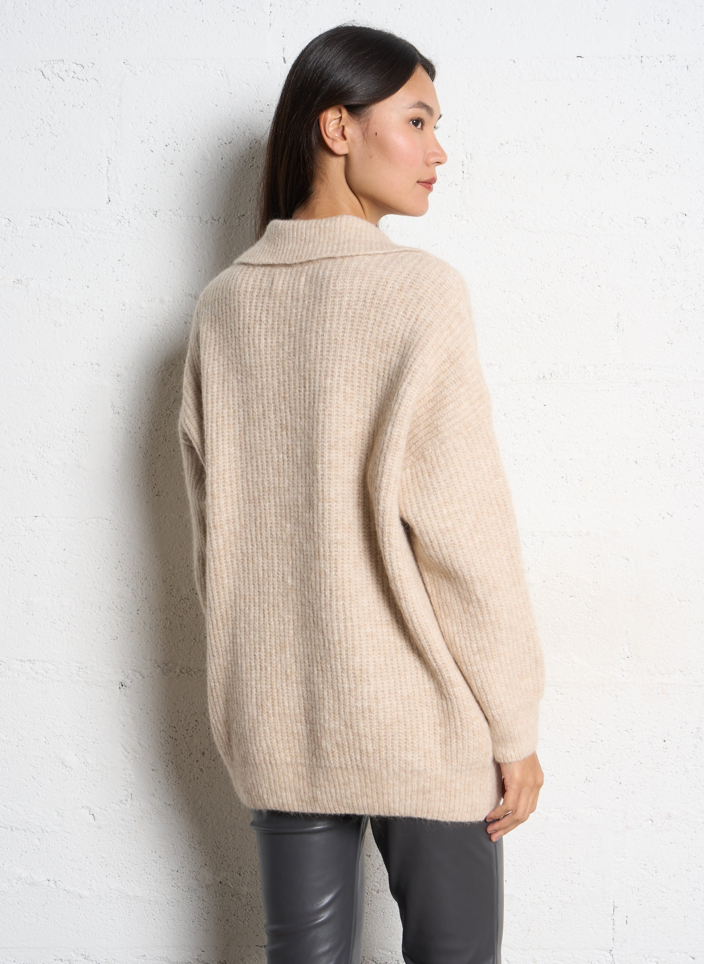 Wijde polo-halstrui in effen gemengde wol THE NEW SOCIETY Wit