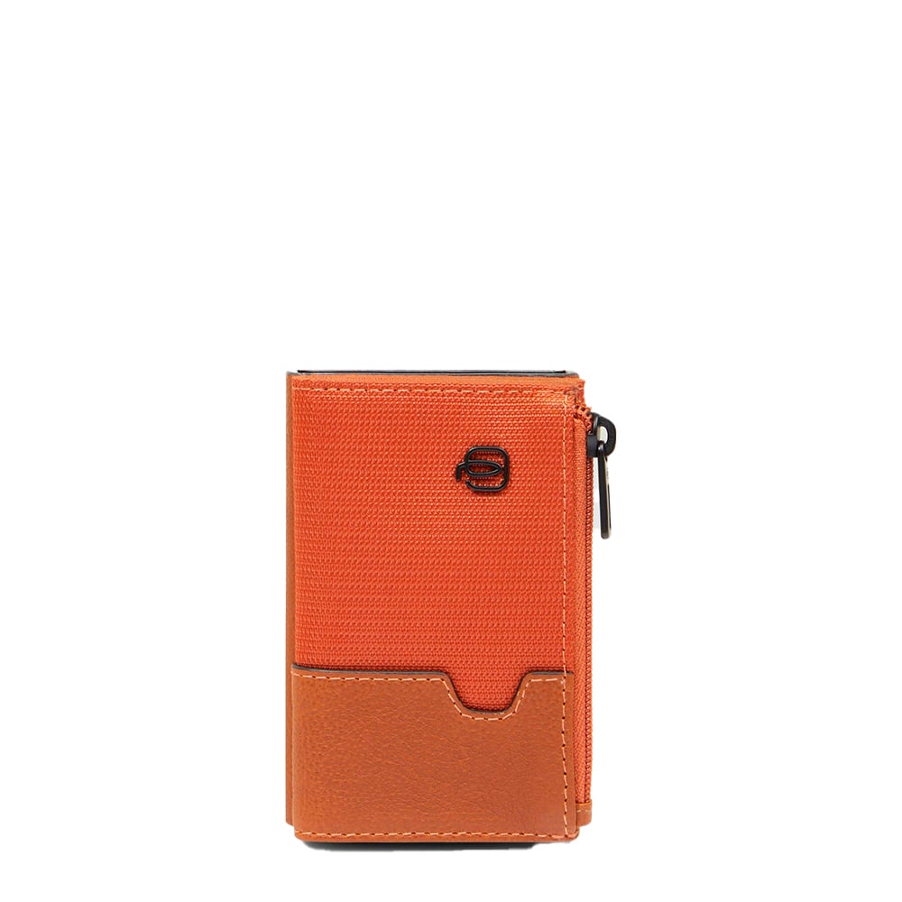 Compact wallet with pop-up card holder, coin pocket, and RFID protection PIQUADRO
