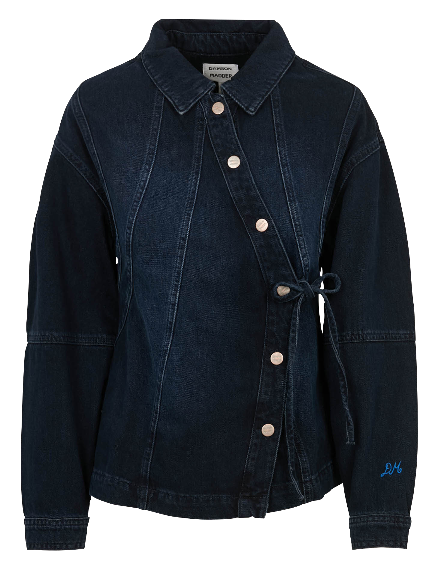 Veste cintrée col classique en coton bio DAMSON MADDER Bleu