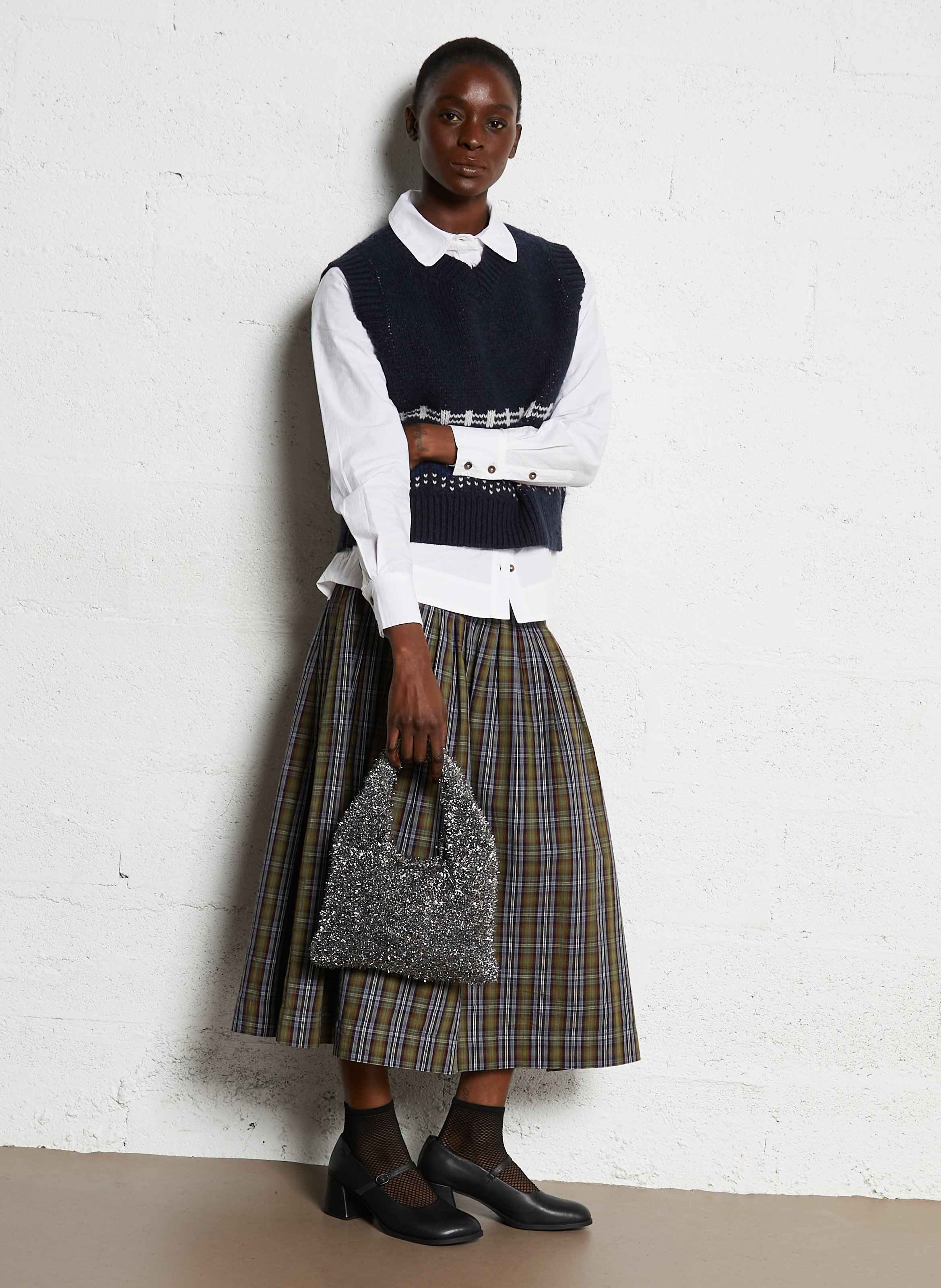 Metallic knit handbag AU PRINTEMPS PARIS Black