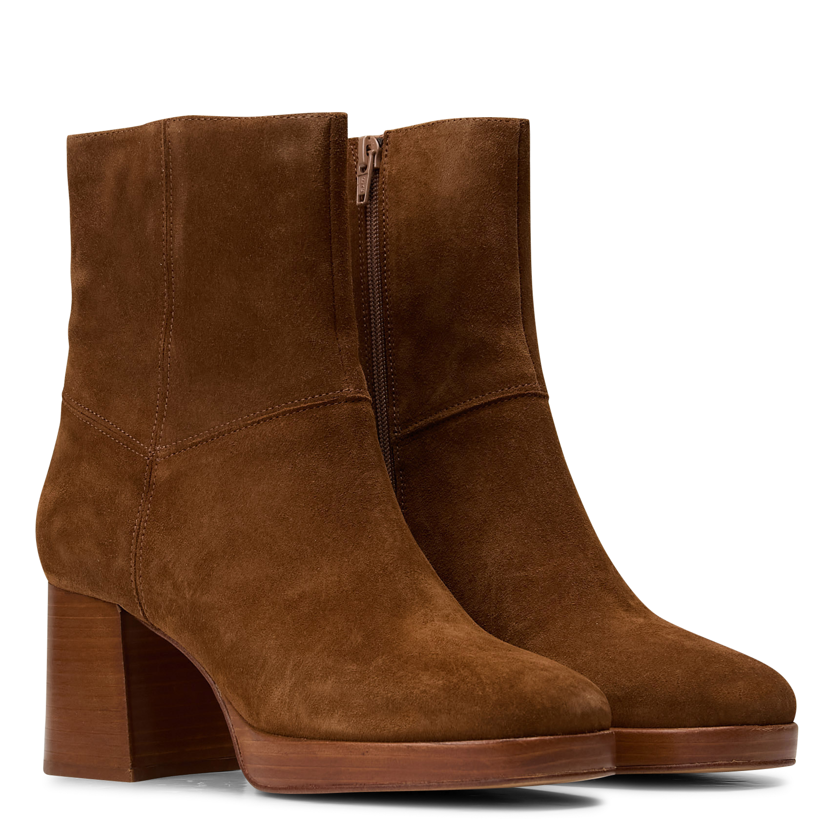 Enkellaarzen van veloursleer MELLOW YELLOW Bruin