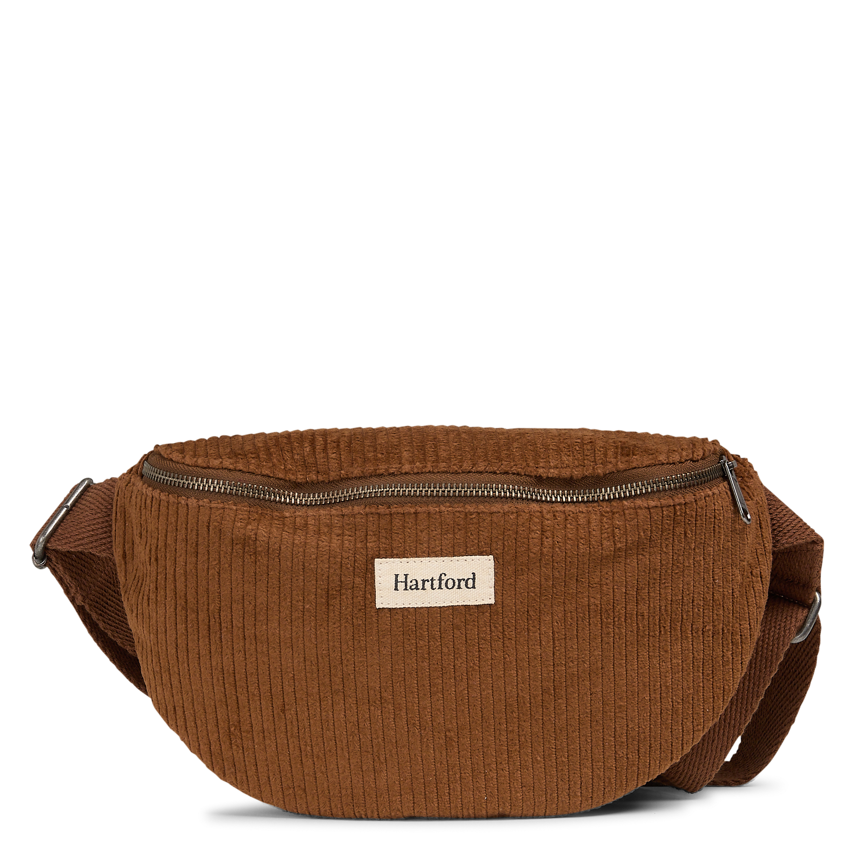 Sac banane en coton côtelé HARTFORD Marron