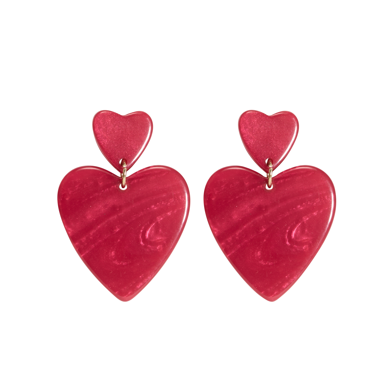 Pendientes doble corazón FEEKA