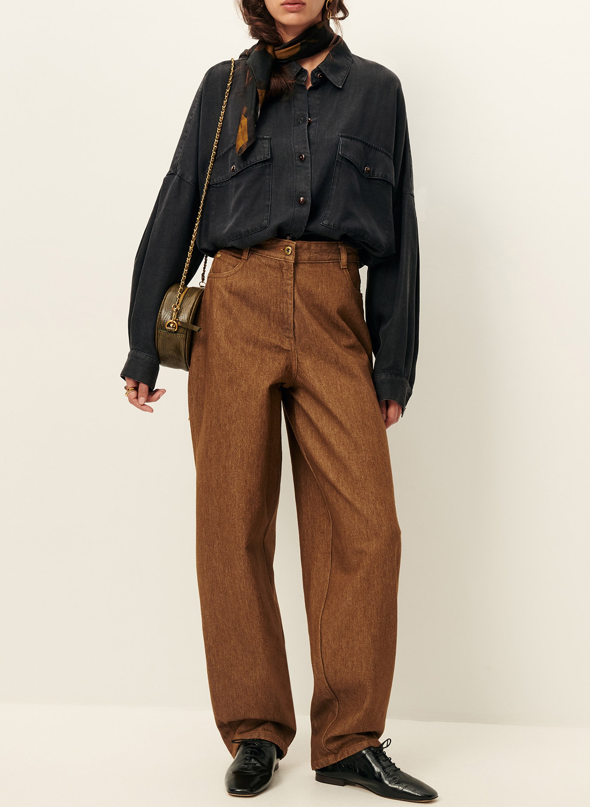 Chemise oversize col classique  SESSUN Noir