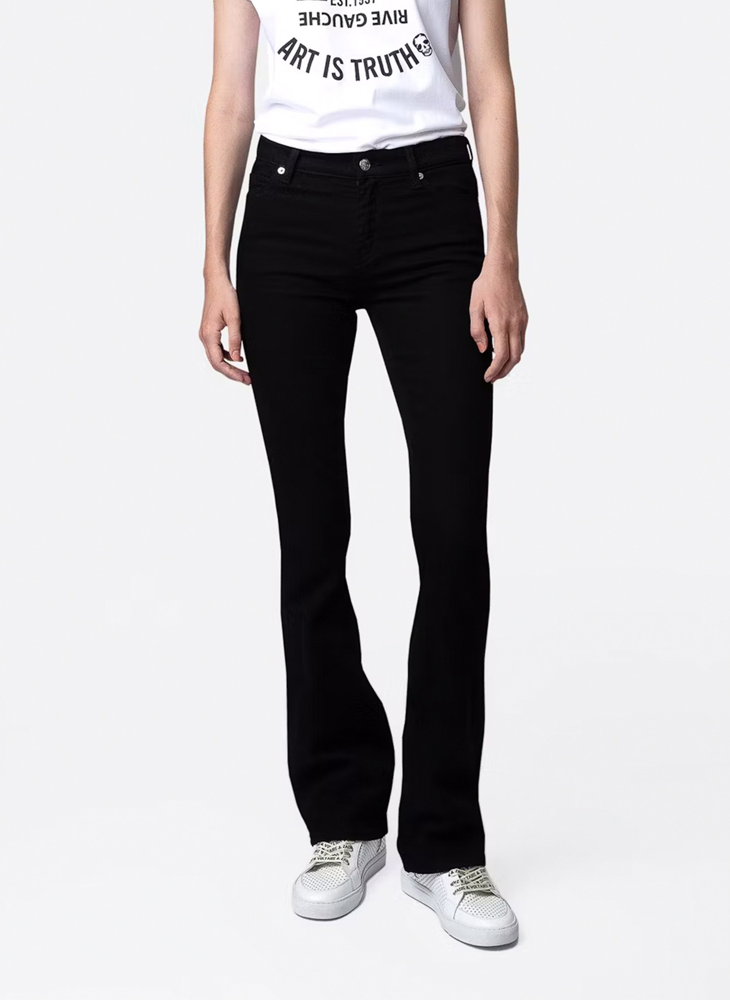 Cotton-blend bootcut jeans ZADIG&VOLTAIRE Black