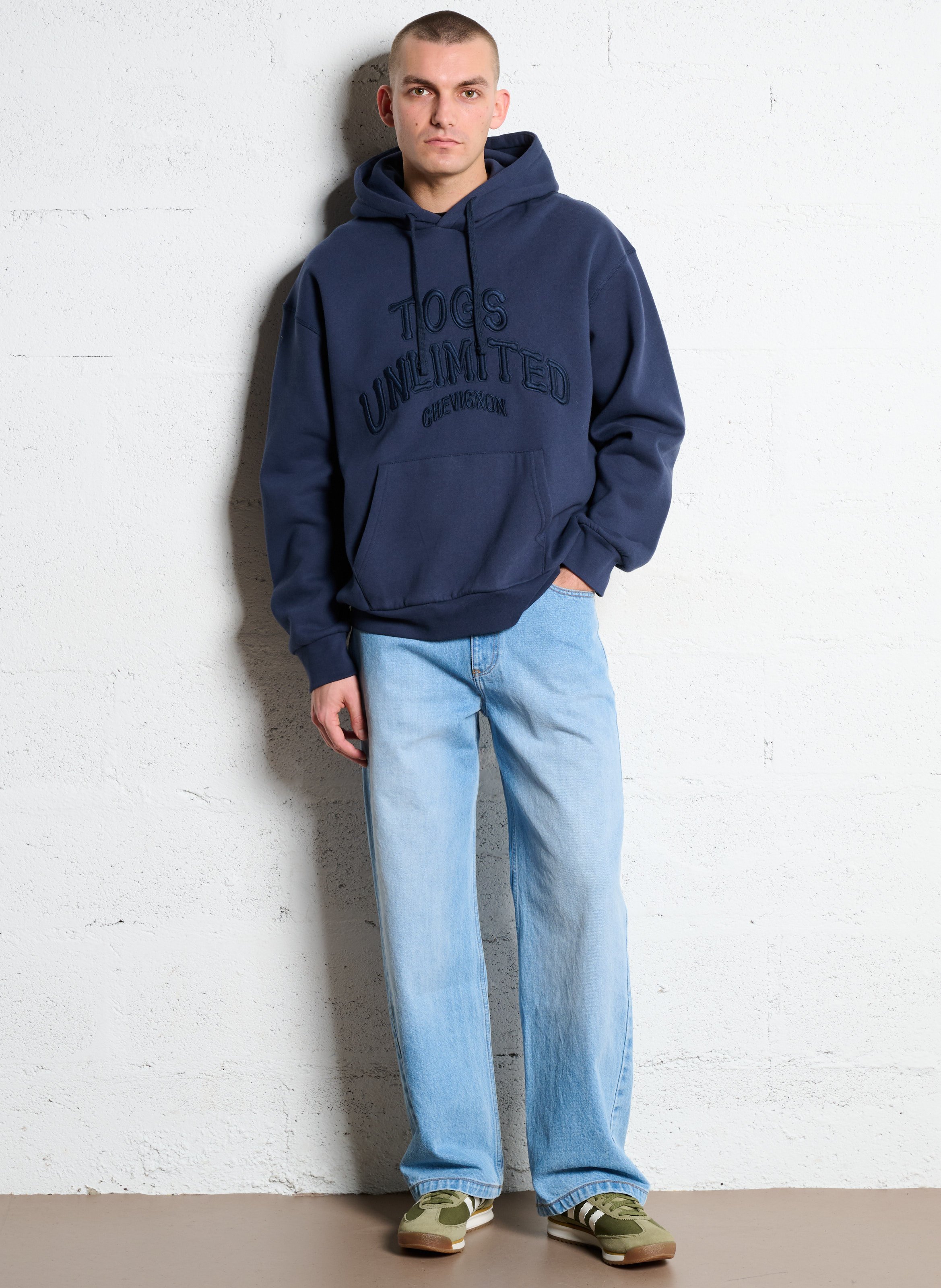 Sweat à capuche en coton mélangé CHEVIGNON Bleu