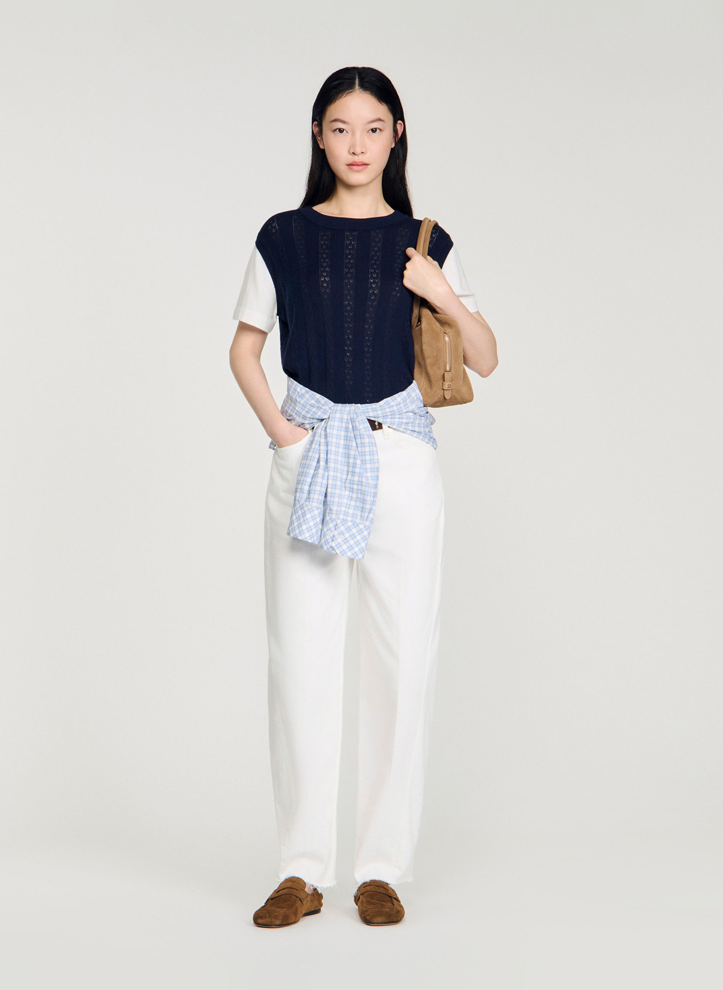 Gestreepte wollen trui SANDRO Blauw