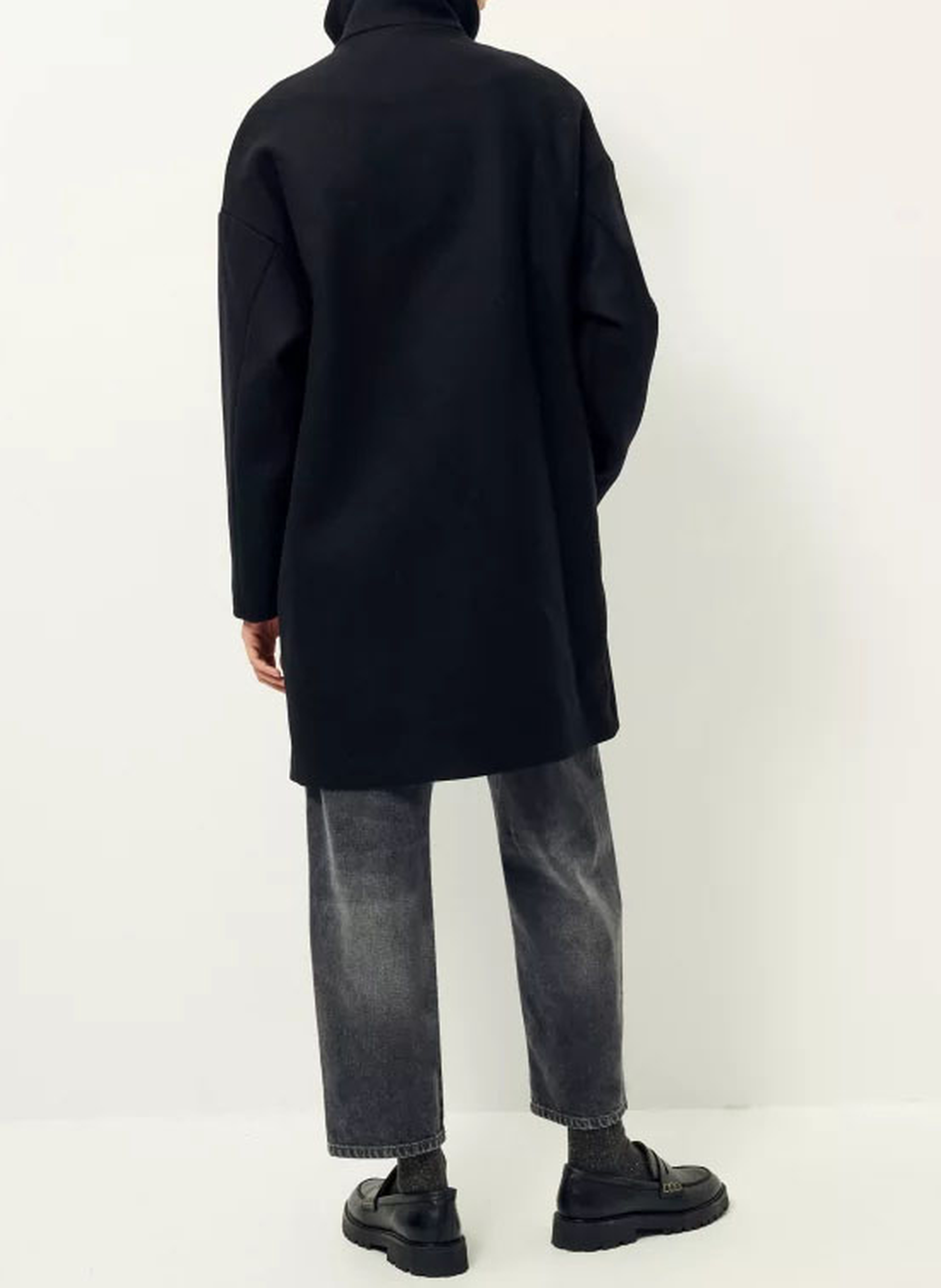 High-neck wool-blend coat SESSUN Black