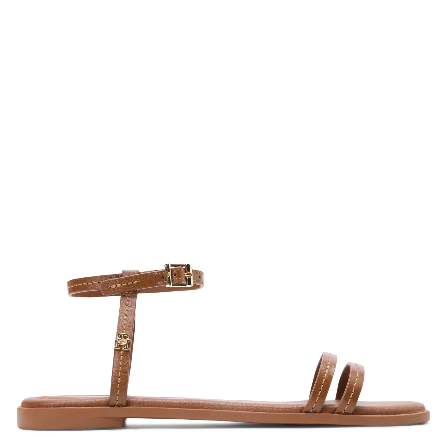 Flat leather sandals TOMMY HILFIGER Brown