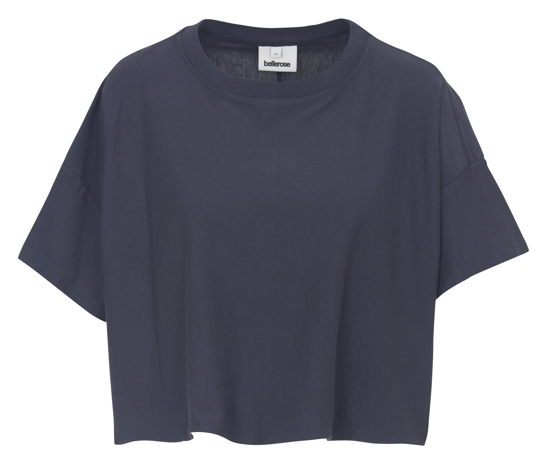 Kurzes, weites, einfarbiges Baumwoll-T-Shirt BELLEROSE