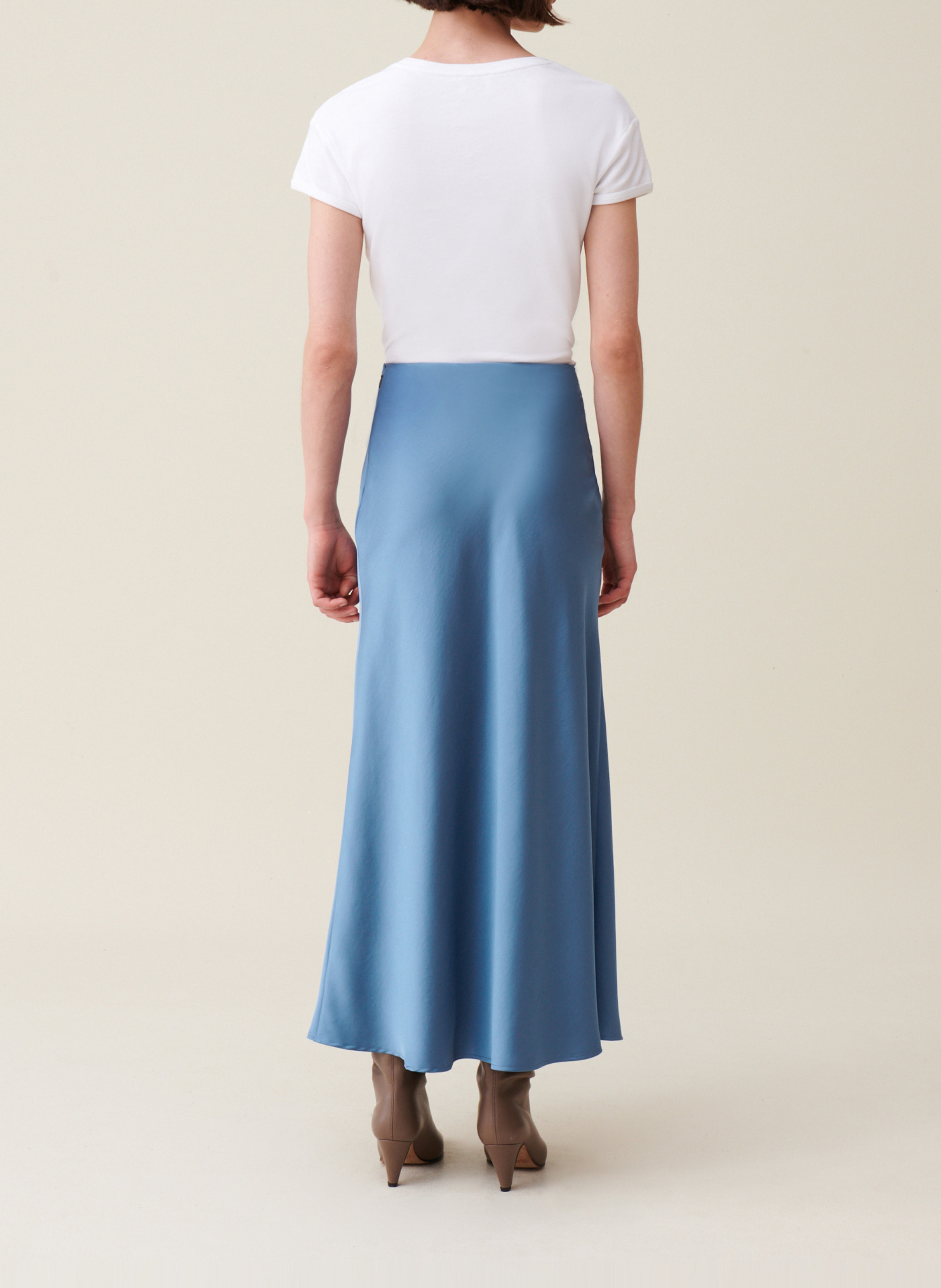 Jupe longue fluide satinée  CLAUDIE PIERLOT Bleu