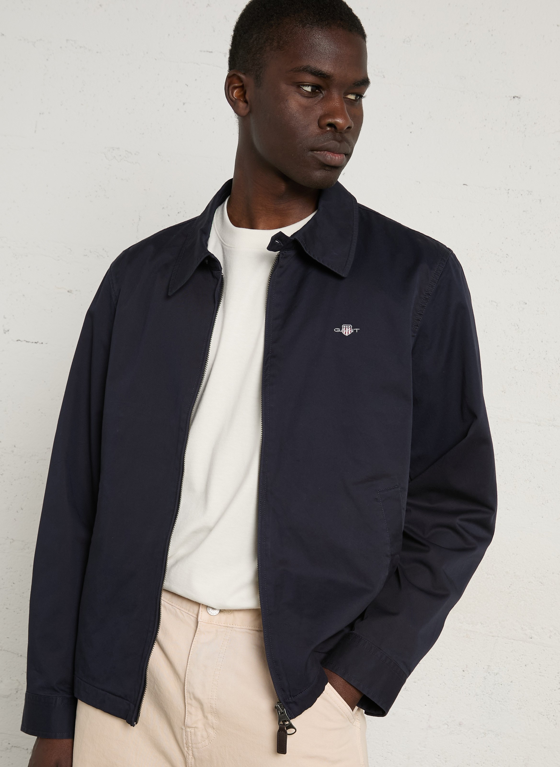 Straight classic co cotton bio jacket GANT Blue