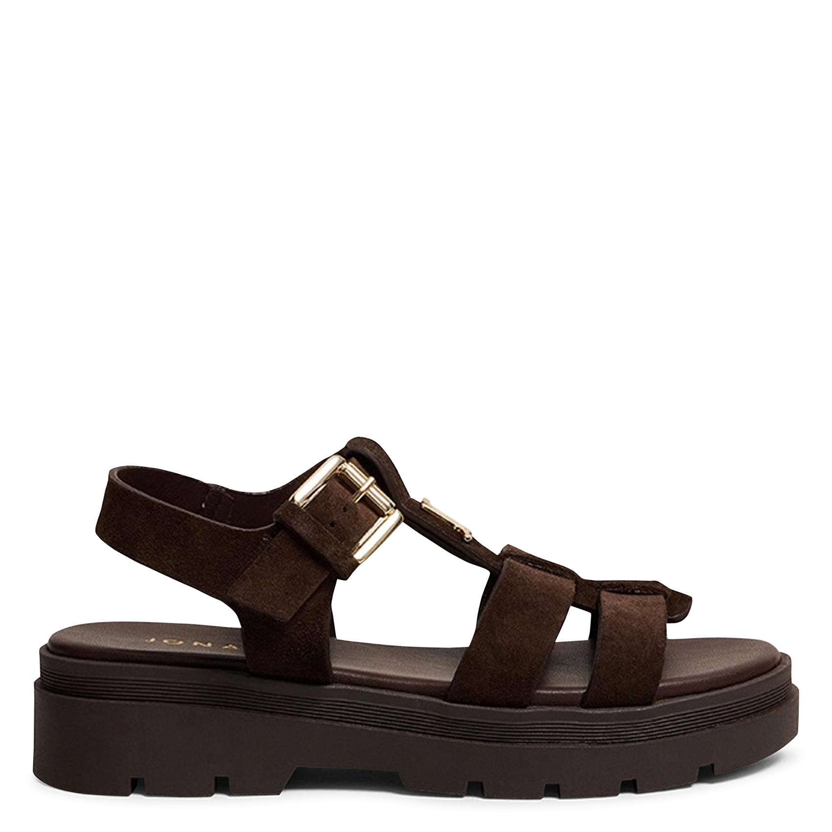 Velvet leather platform sandals JONAK Brown