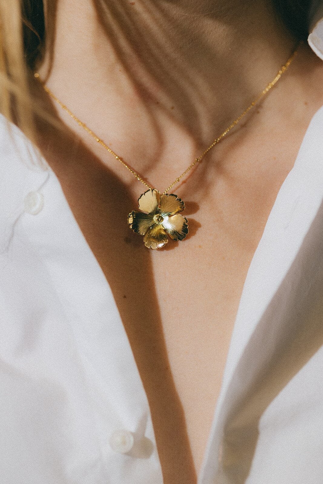 Gold-plated flower necklace MONSIEUR SIMONE Silver