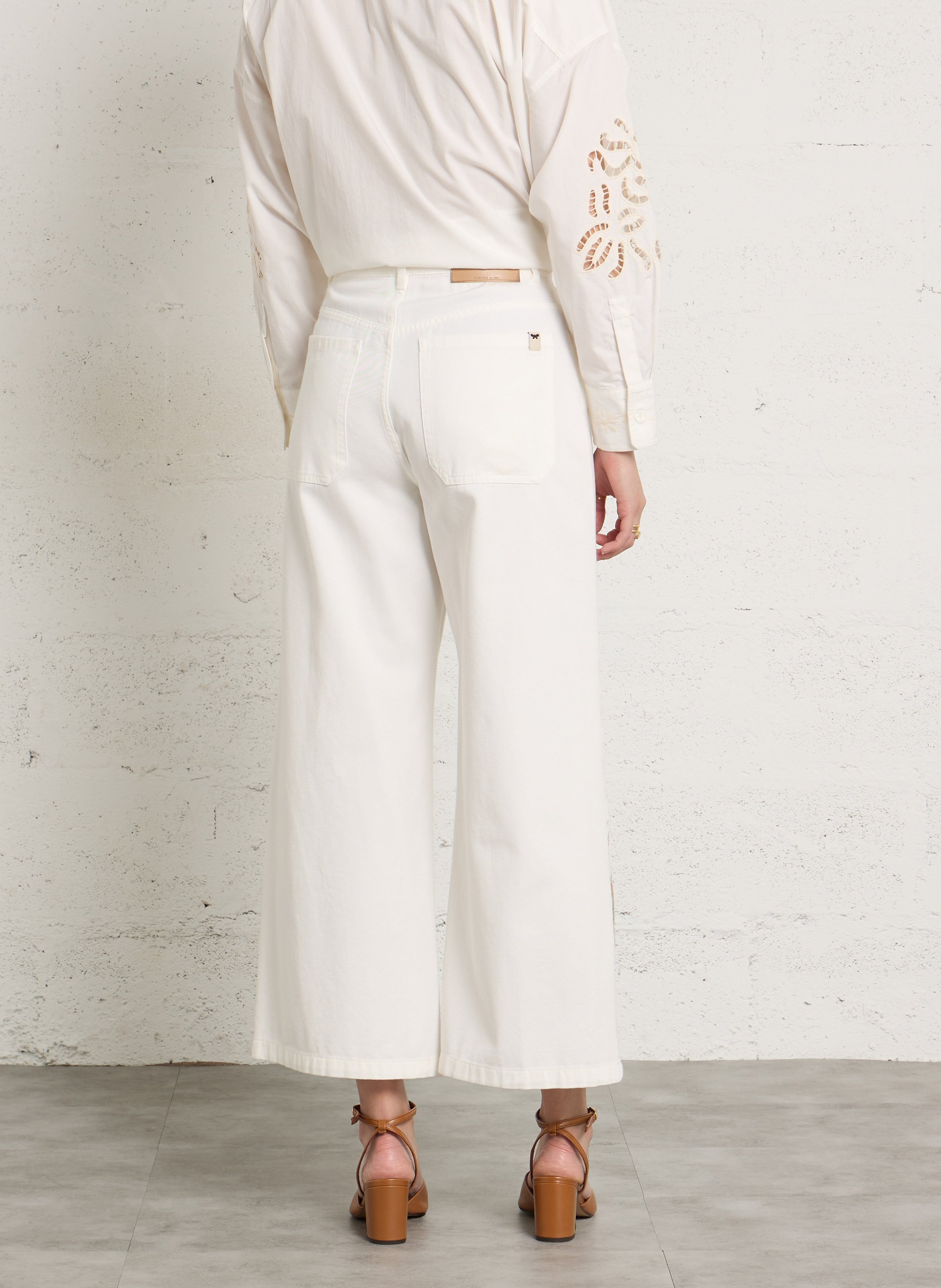 Wide-leg embroidered jeans MAX MARA WEEK END White
