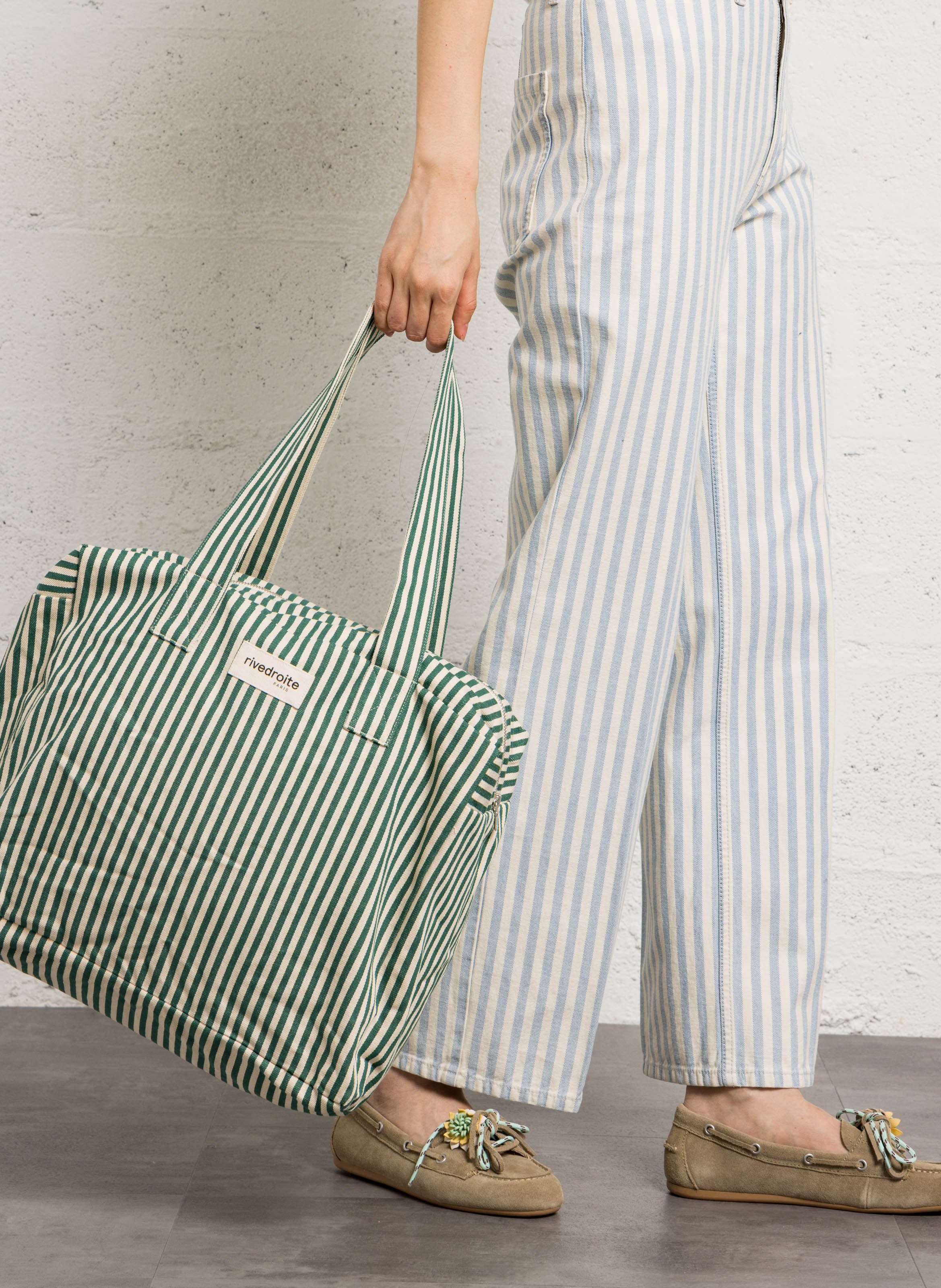 Sac week-end en coton recyclé imprimé RIVEDROITE PARIS Multicolore