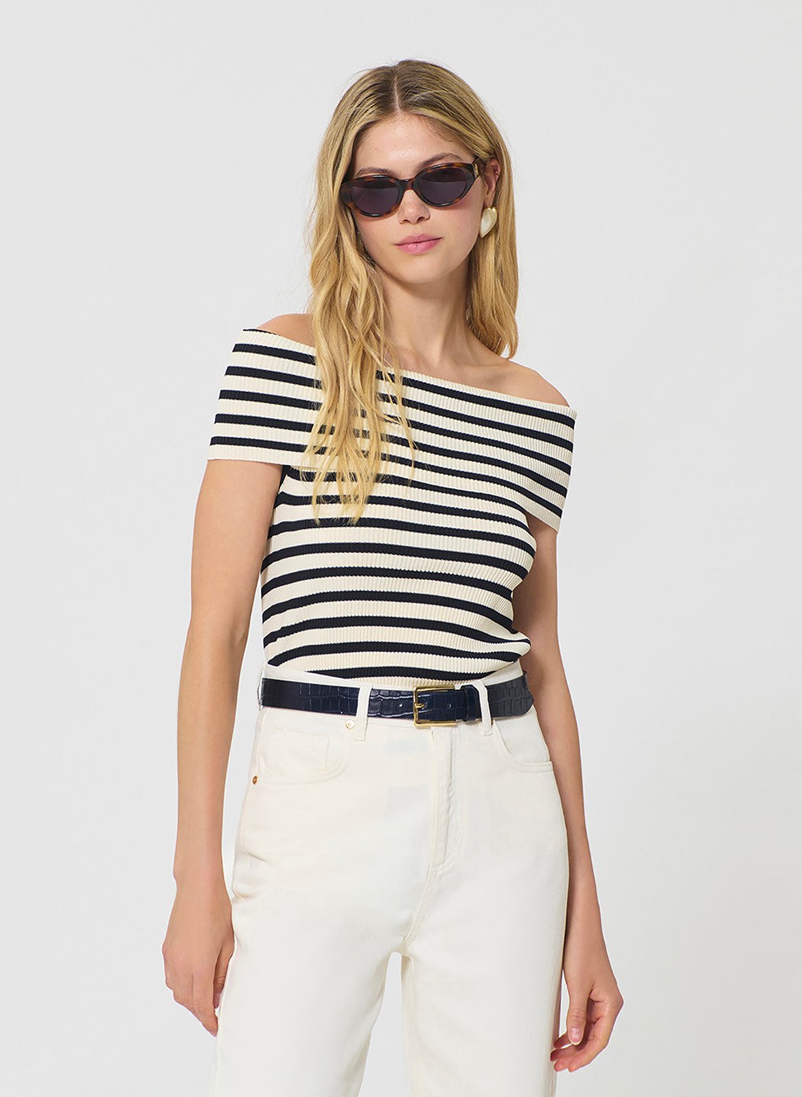 Top met ribbeltextuur TARA JARMON Blauw