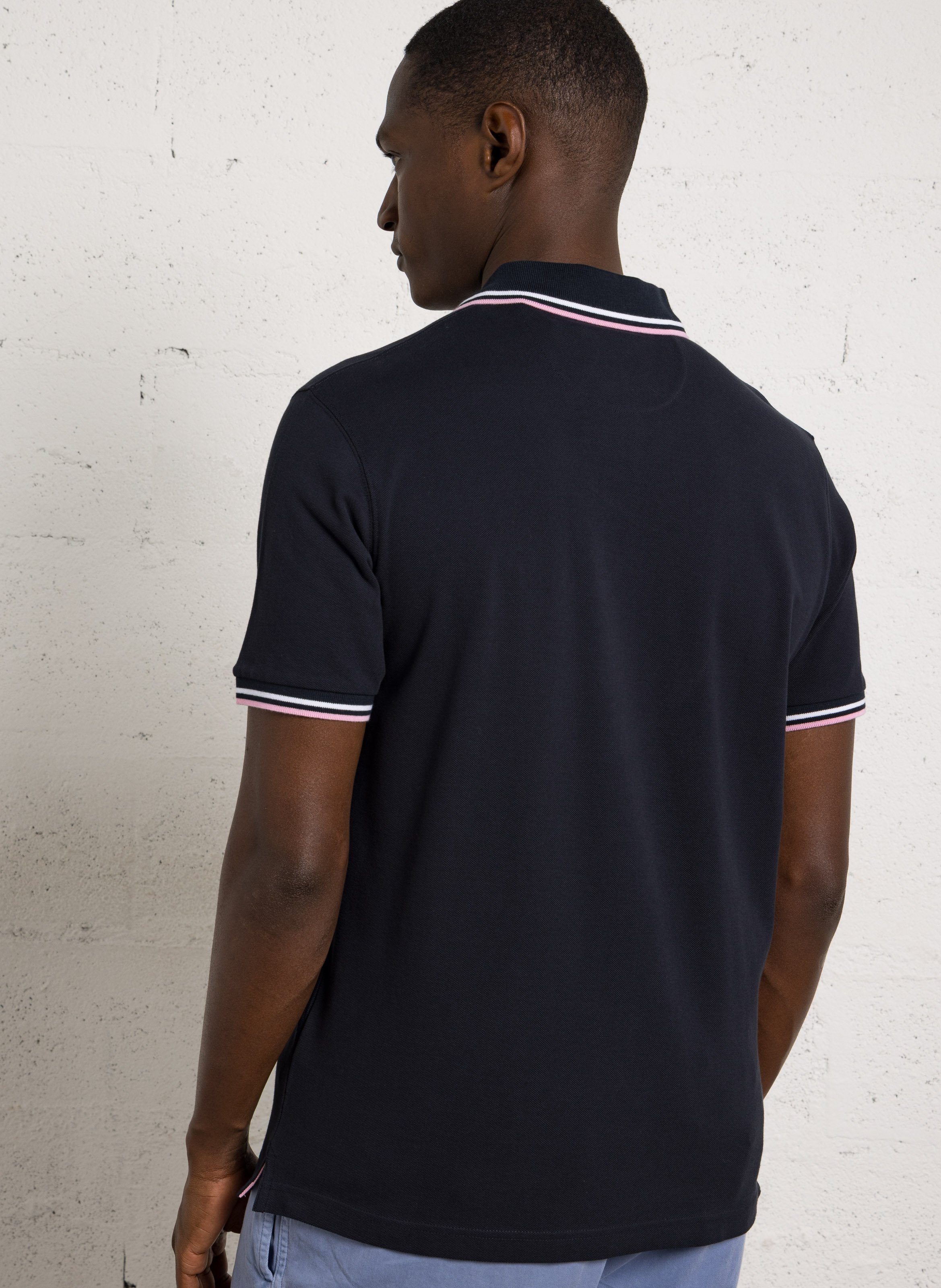 Polo droit en coton EDEN PARK Bleu