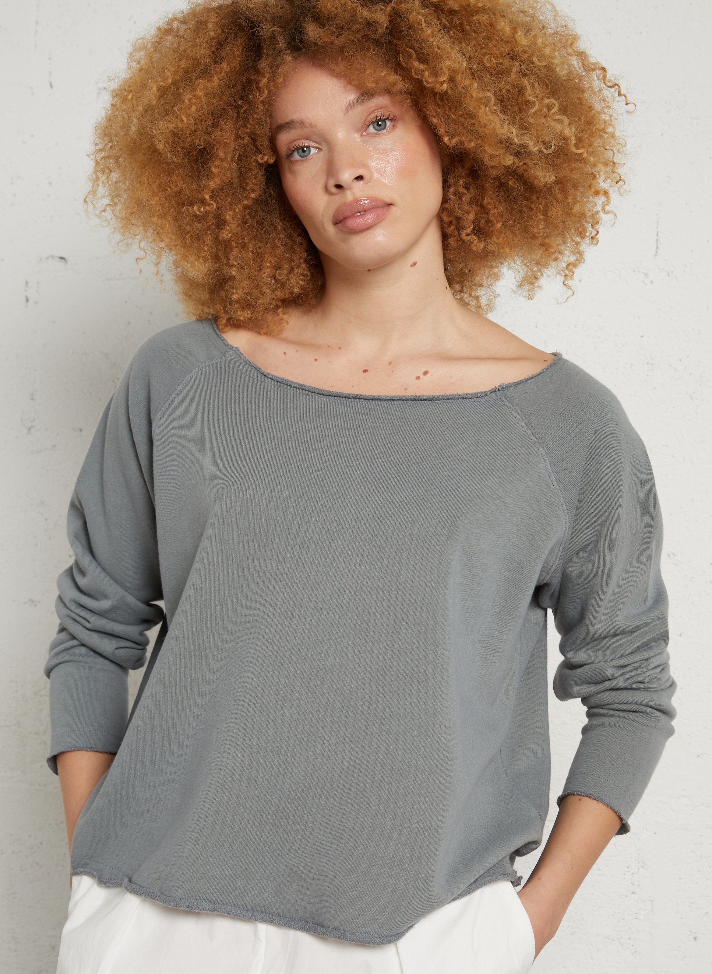 Sweat en coton col bateau AMERICAN VINTAGE Noir