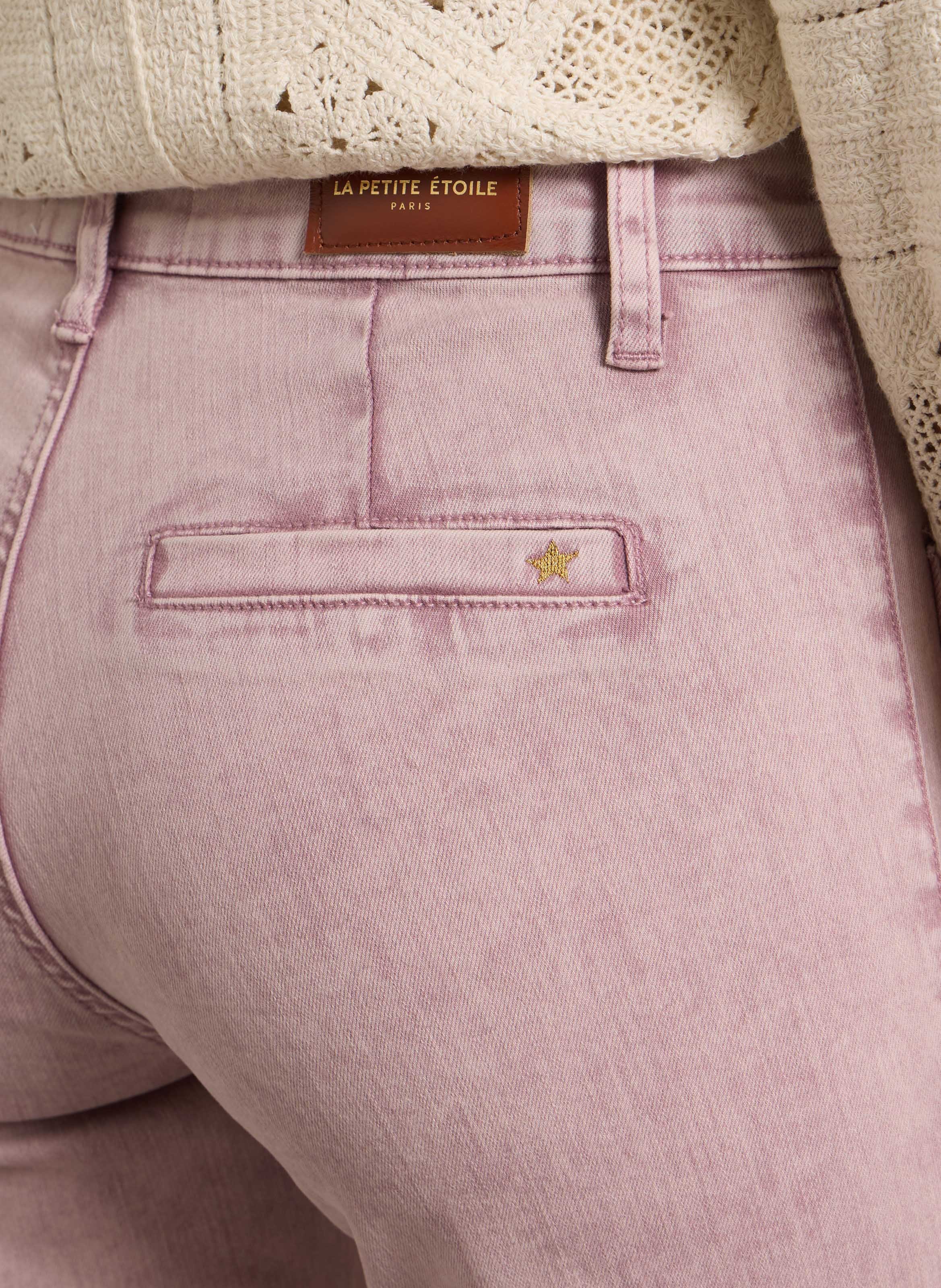 Jean flare en coton mélangé LA PETITE ETOILE Rose