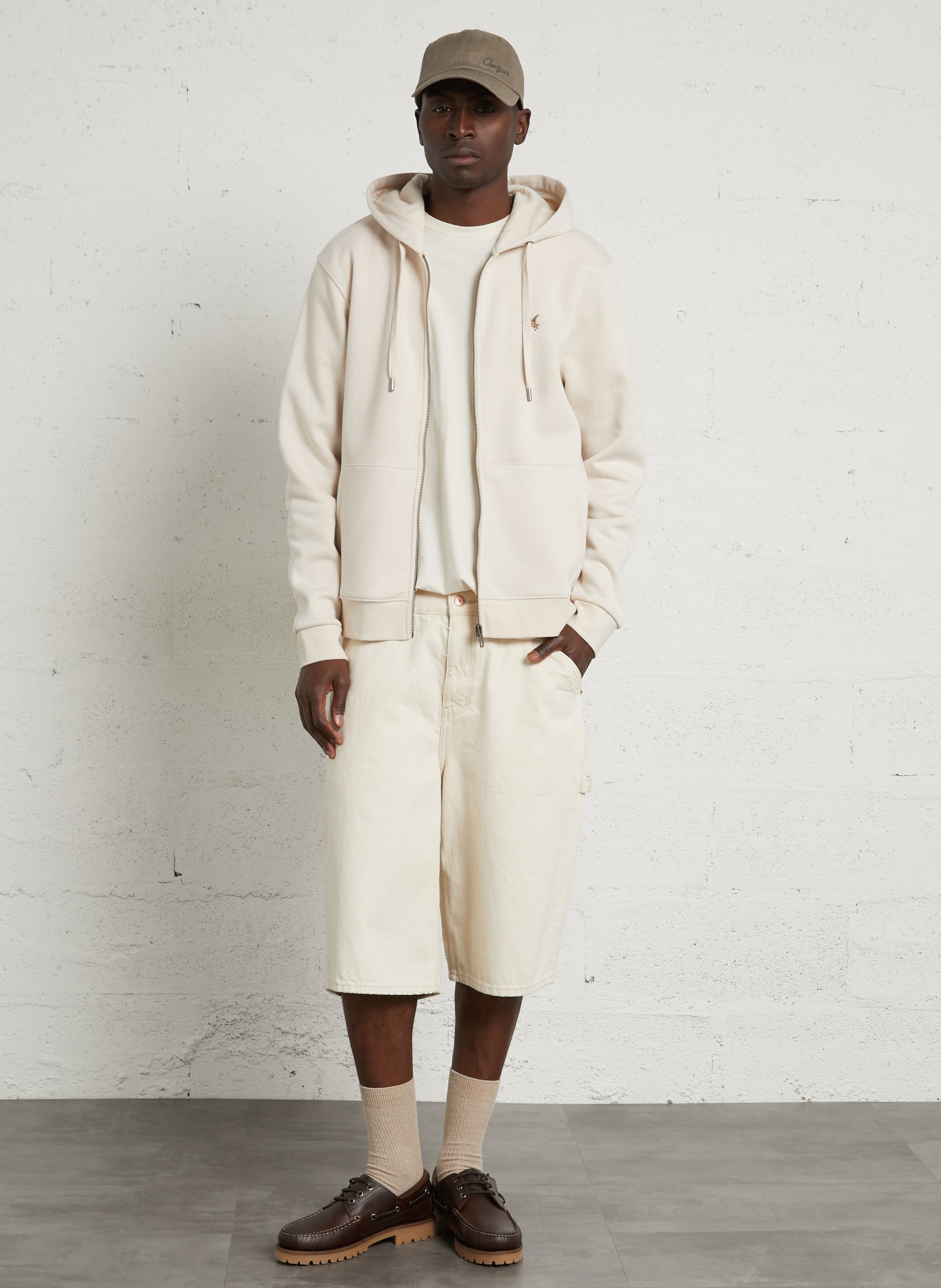 Gerade geschnittenes Kapuzensweatshirt aus Baumwoll-Mix CHEVIGNON Beige