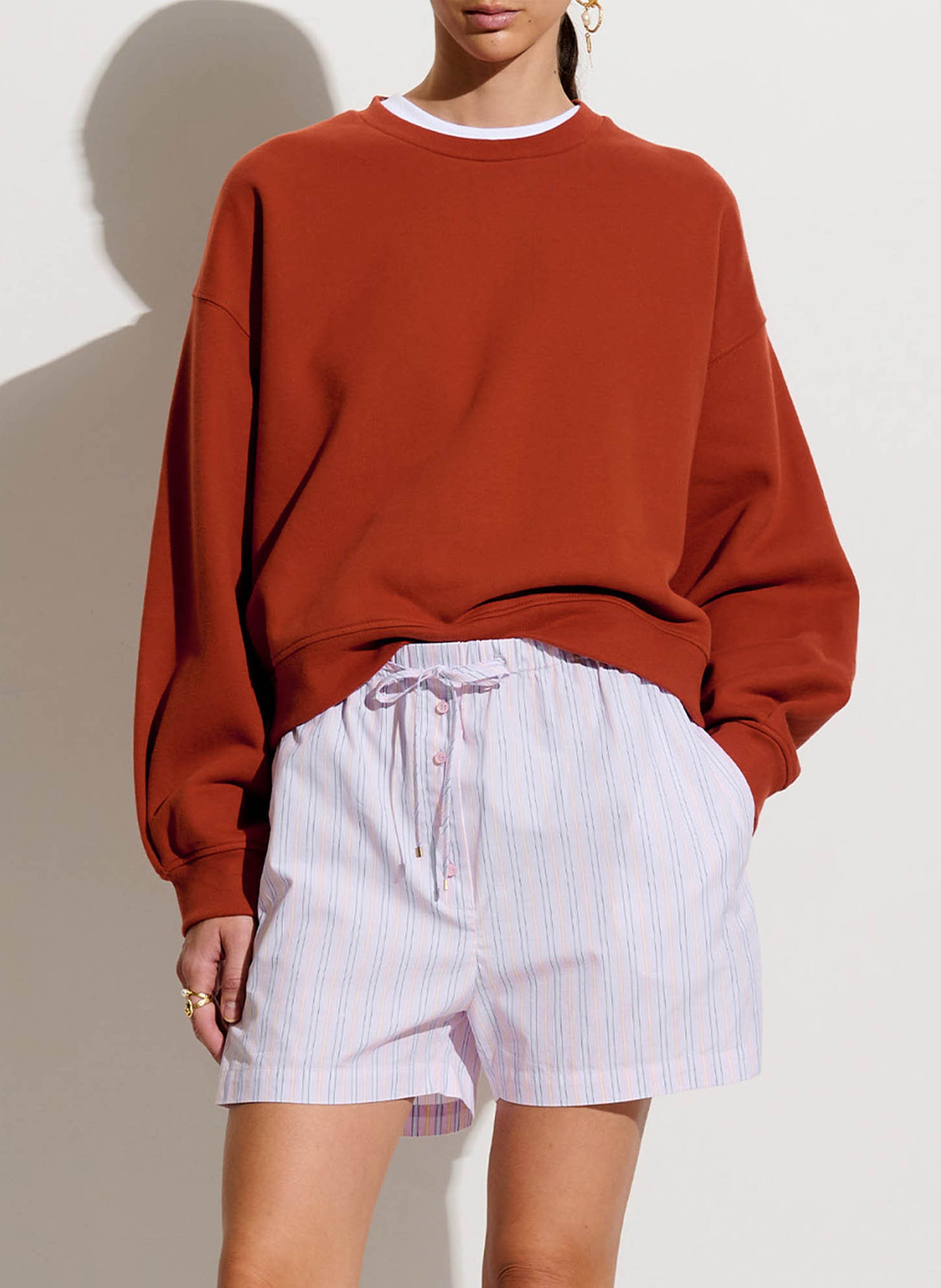 Cotton round-neck sweatshirt SESSUN Red