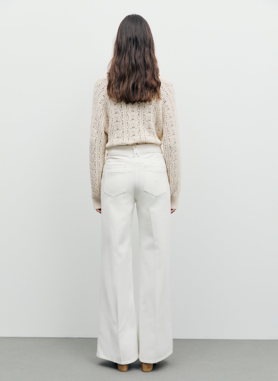Pantalon flare taille haute uni GERARD DAREL Blanc