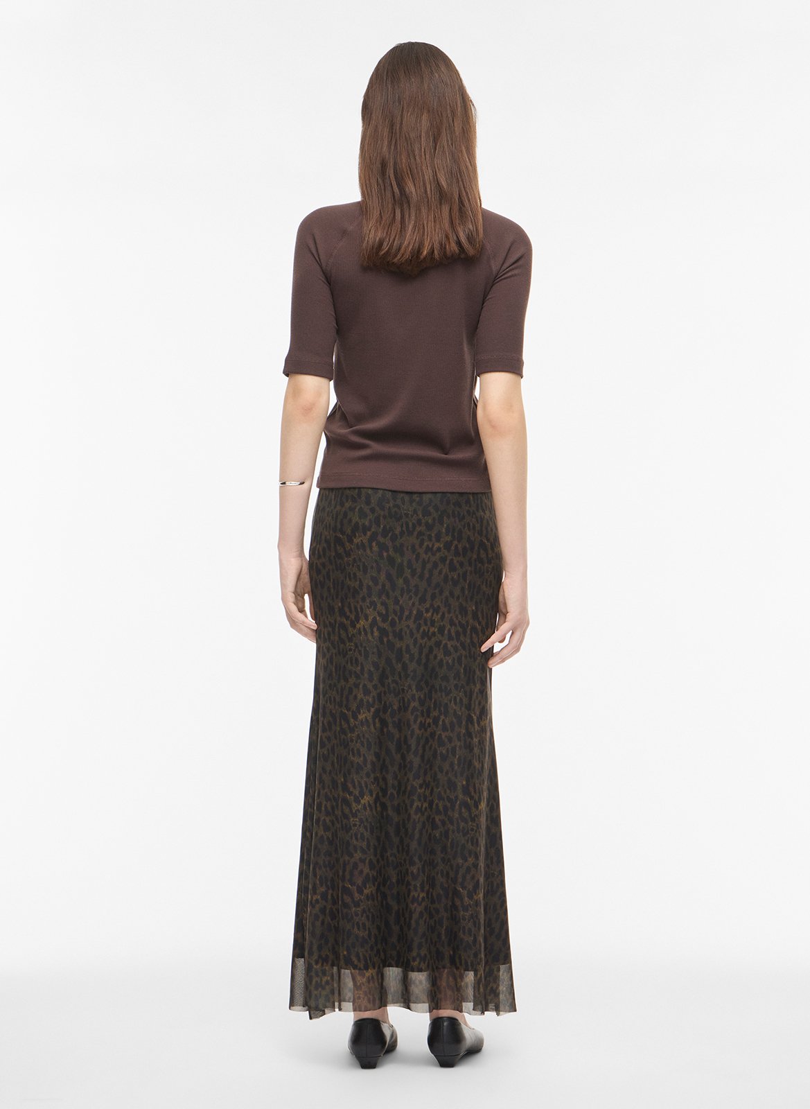 Long flared printed skirt ROUGE EDIT Golden
