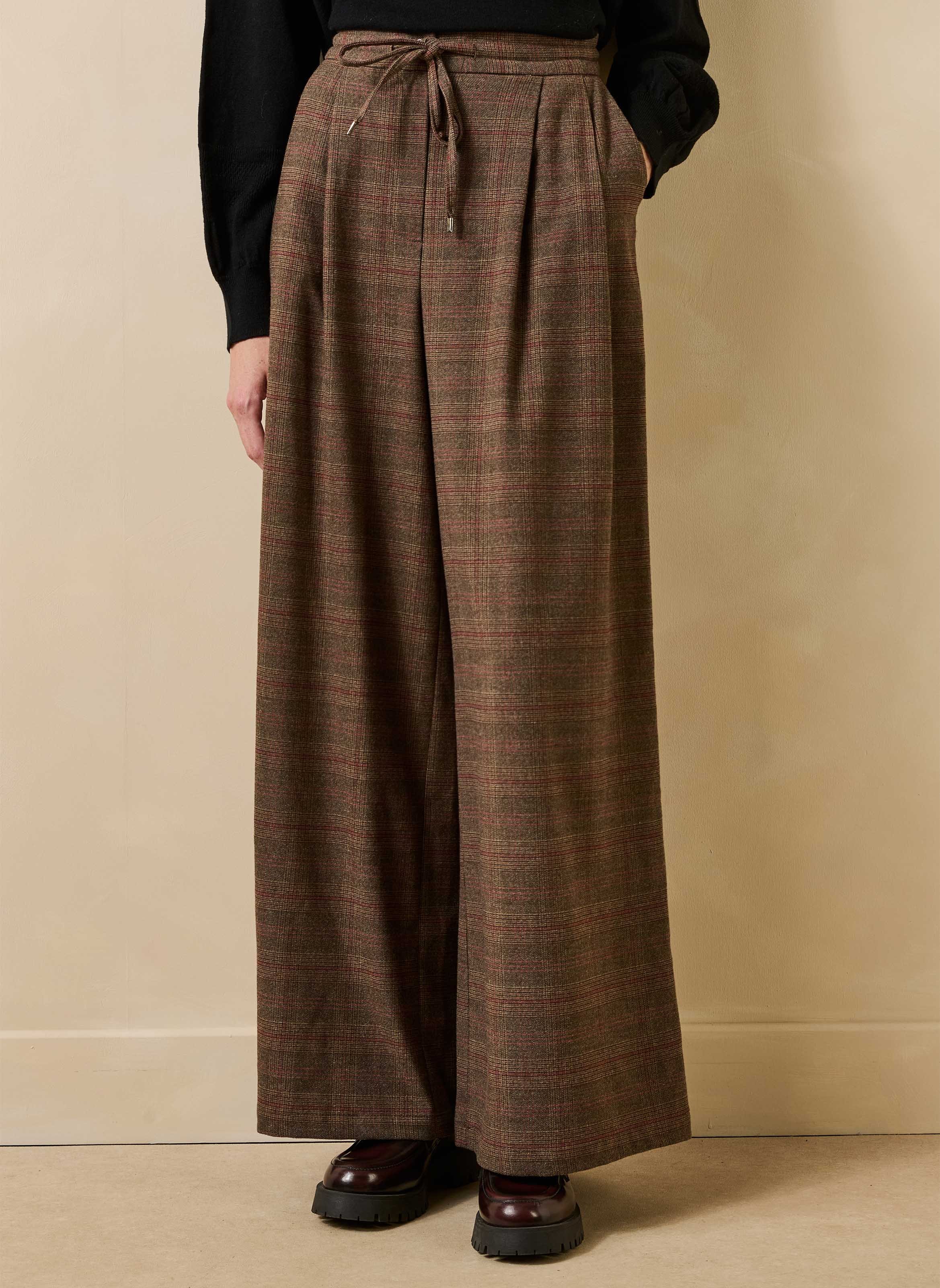 Wijde, geruite broek LA FEE MARABOUTEE Bruin