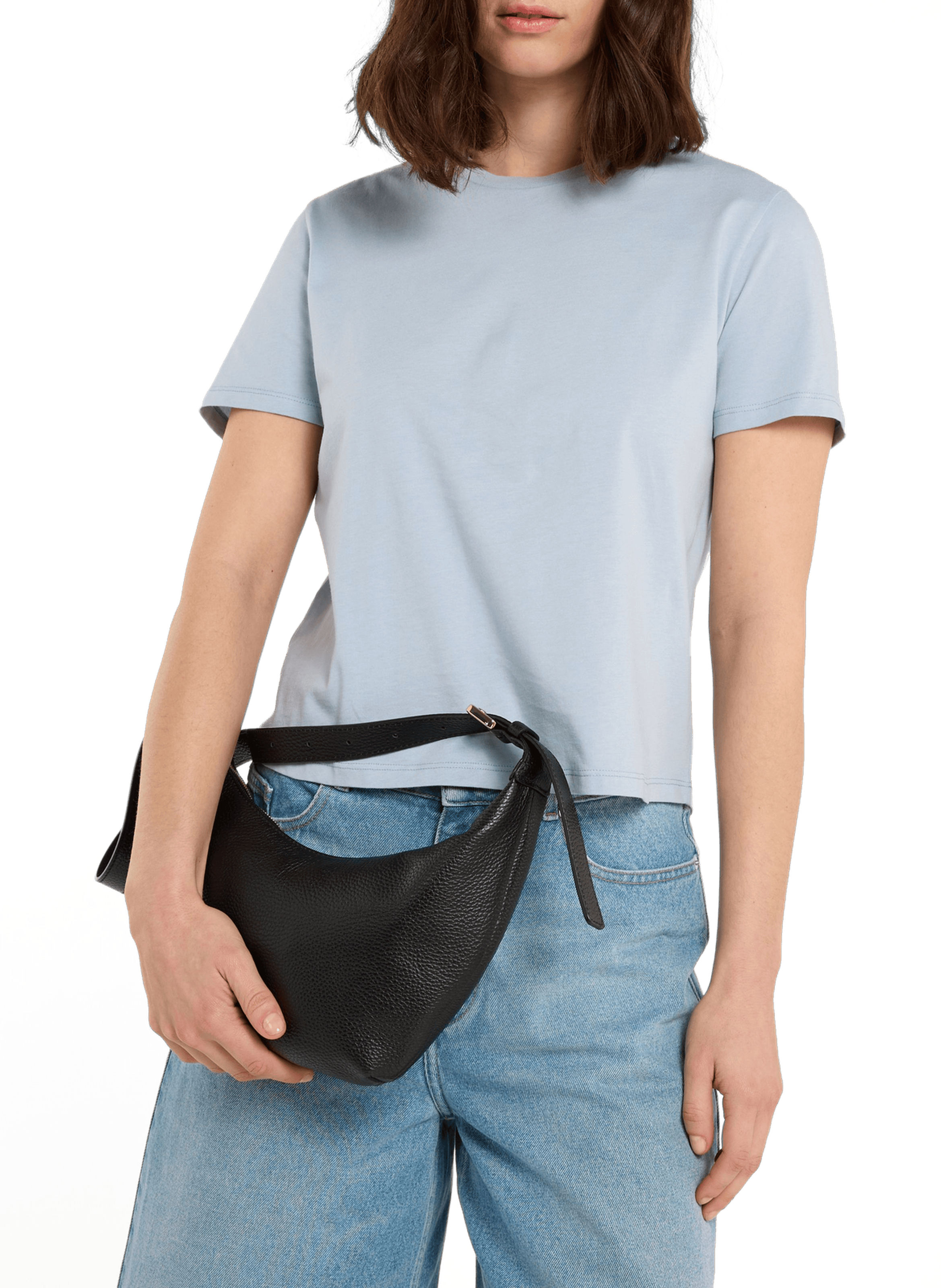 Grained leather banana fanny pack SAISON 1865 Black