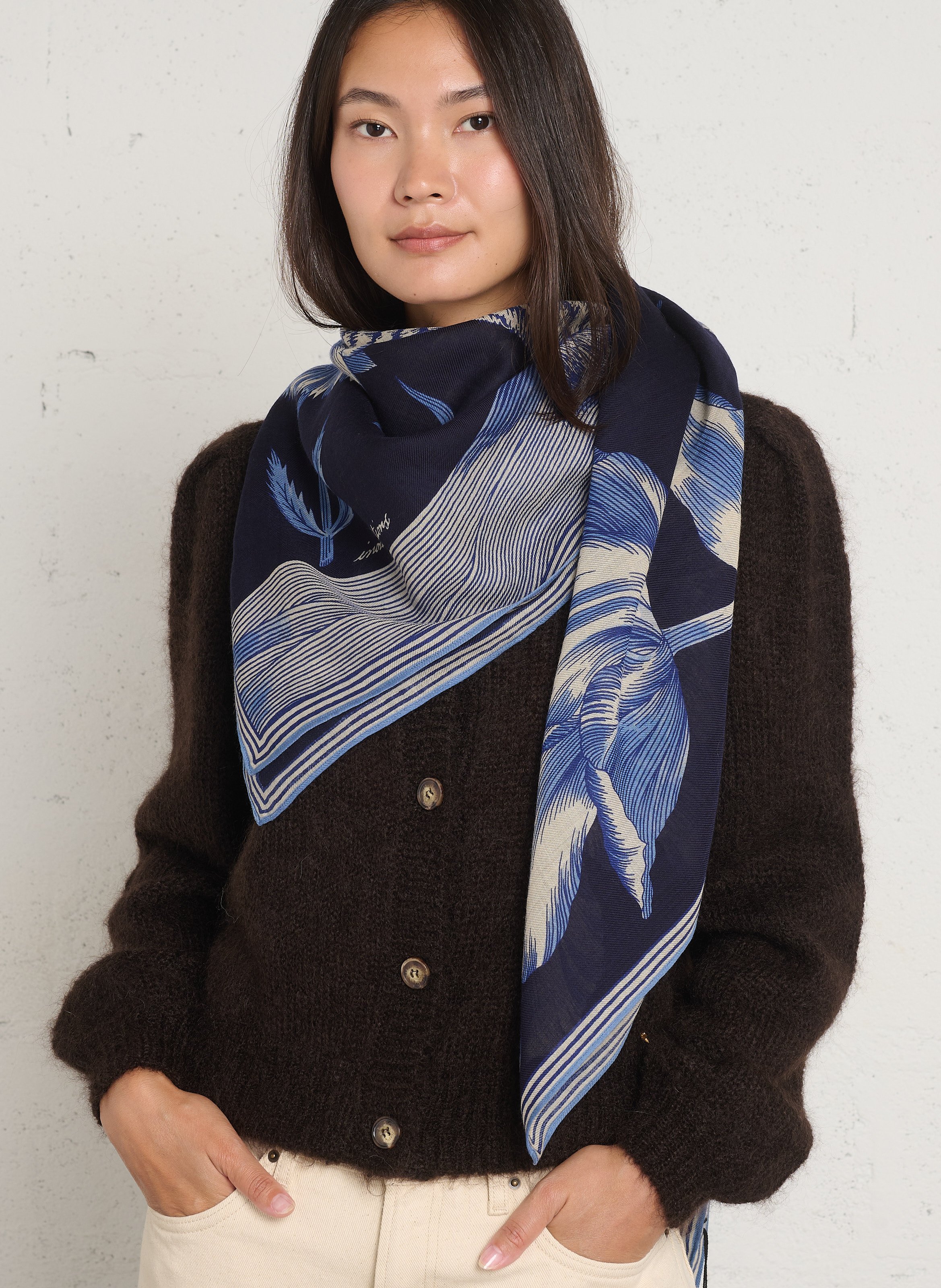 Wollen foulard INOUI EDITIONS Blauw