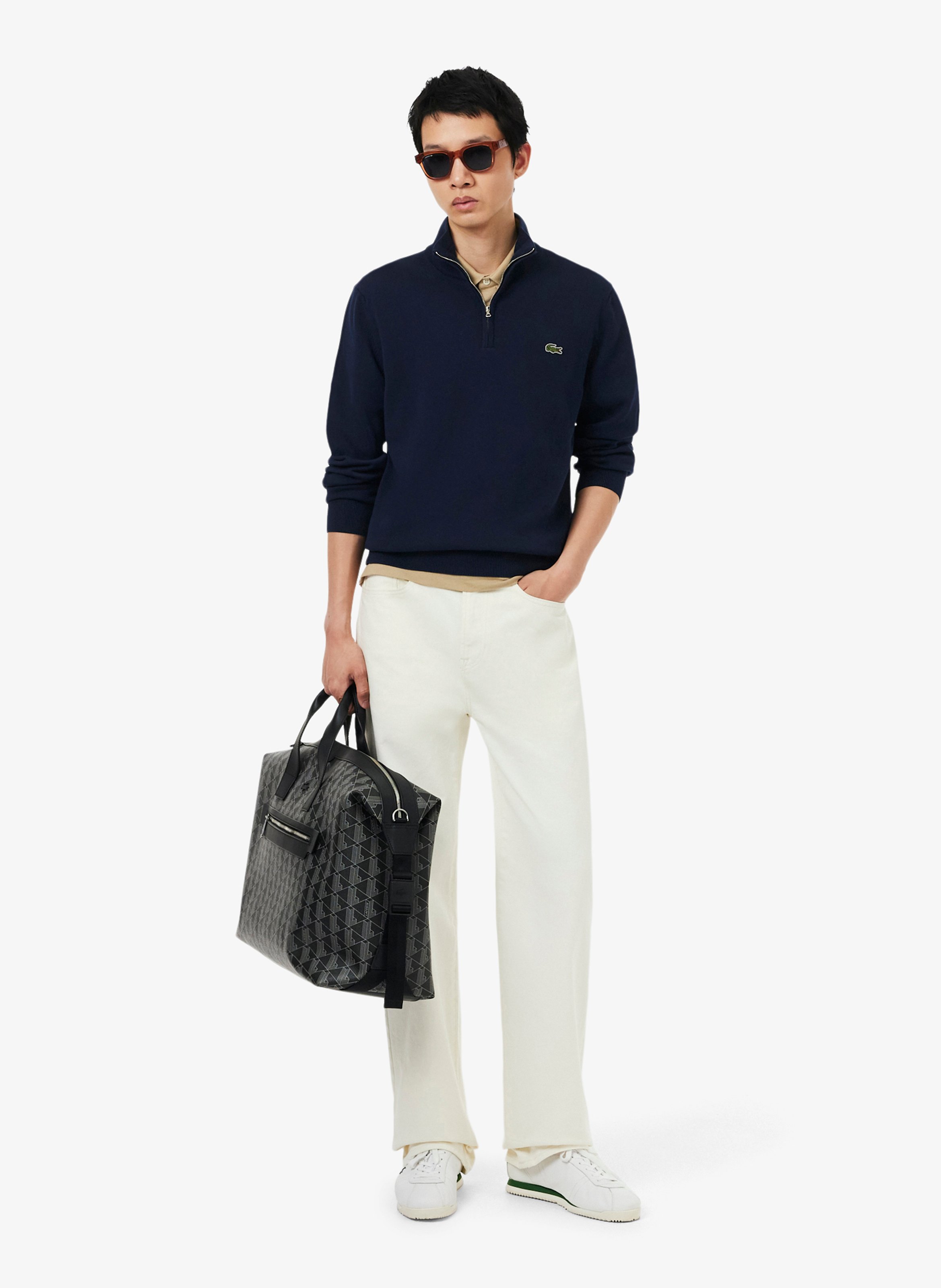 Trui met kraag met rits LACOSTE Blauw