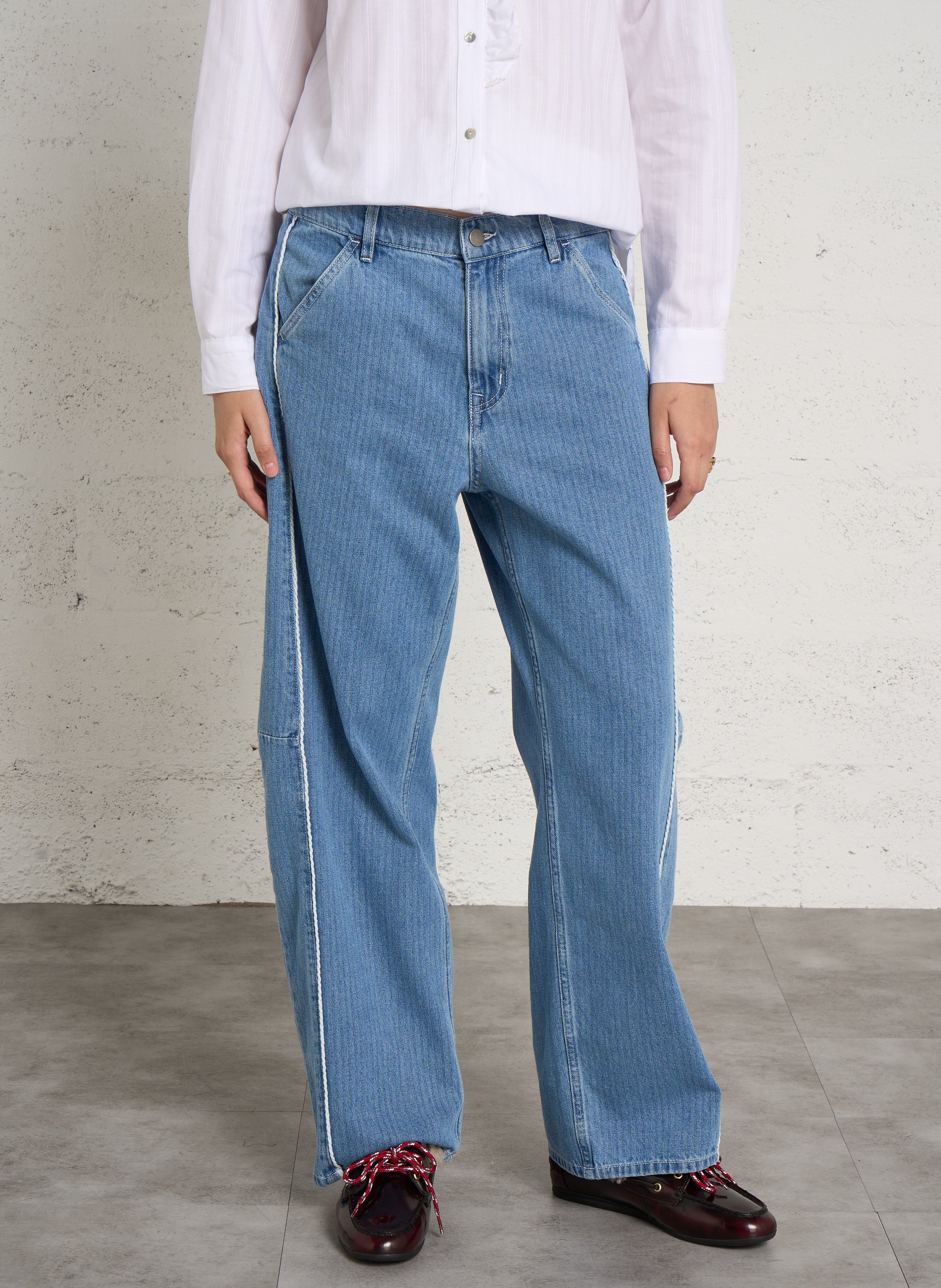 Katoenen carrotbroek HOD PARIS Blauw