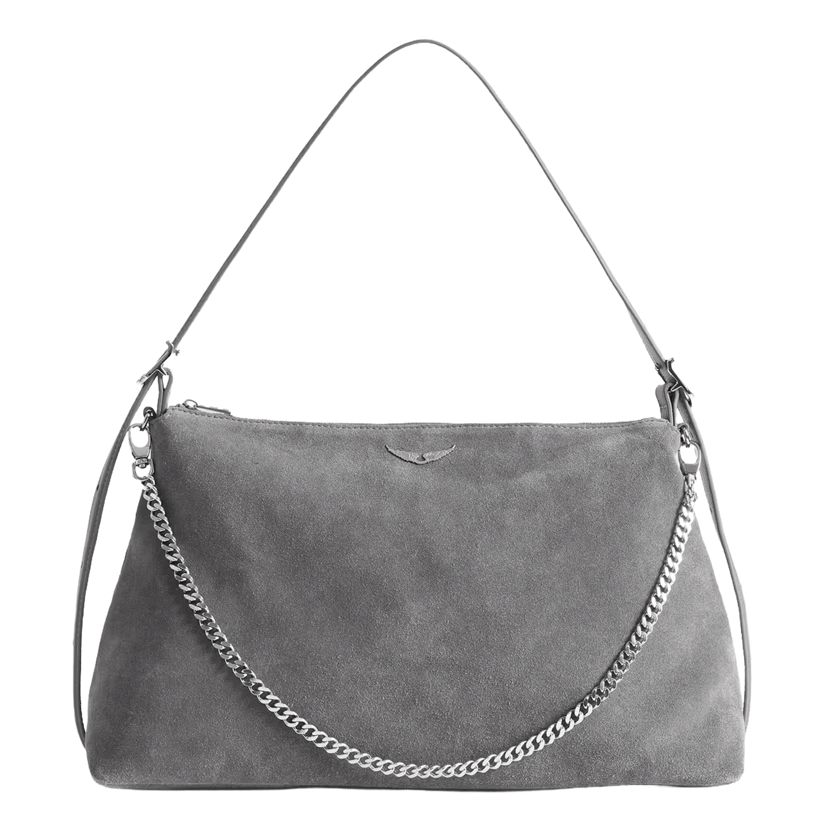 Leren schoudertas ZADIG&VOLTAIRE Grijs