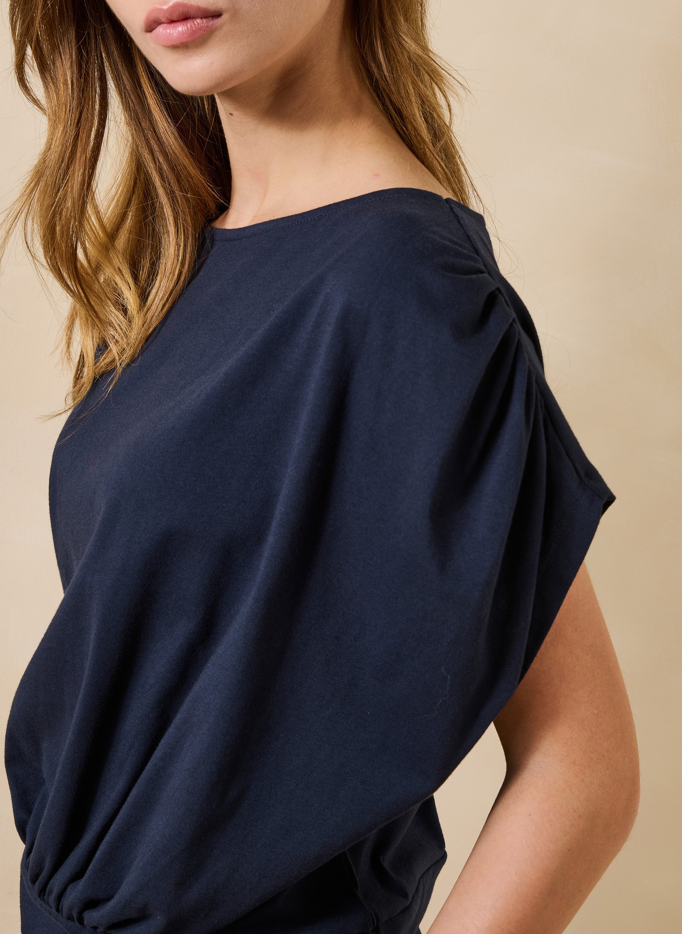 Top ajusté en coton bio LA FEE MARABOUTEE Bleu