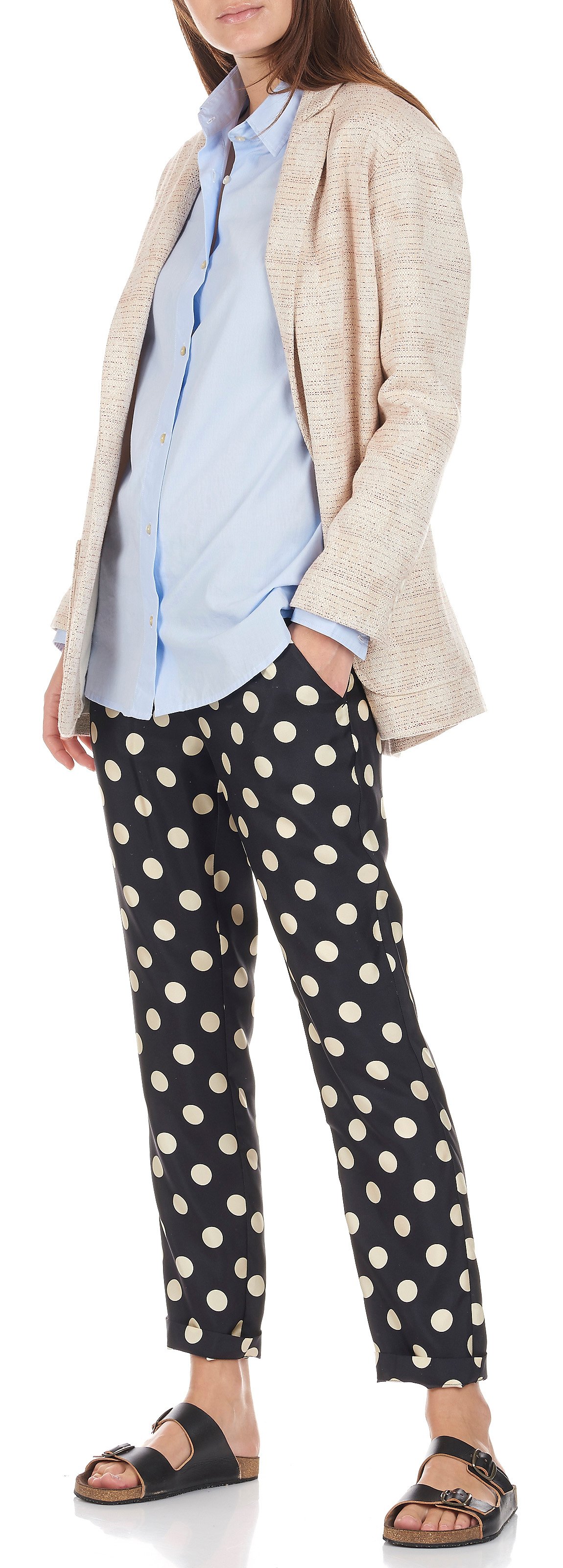 Veste en coton à rayures fines Qornala SWILDENS Rouge